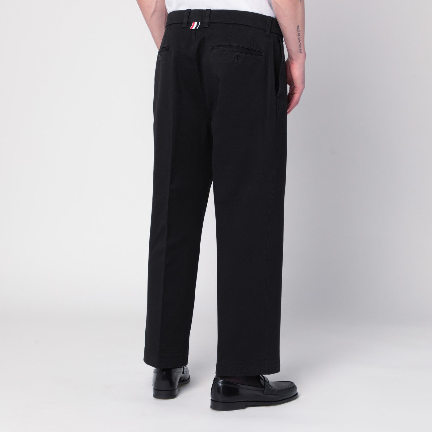 Thom Browne Black Cotton Trousers Men THOM BROWNE