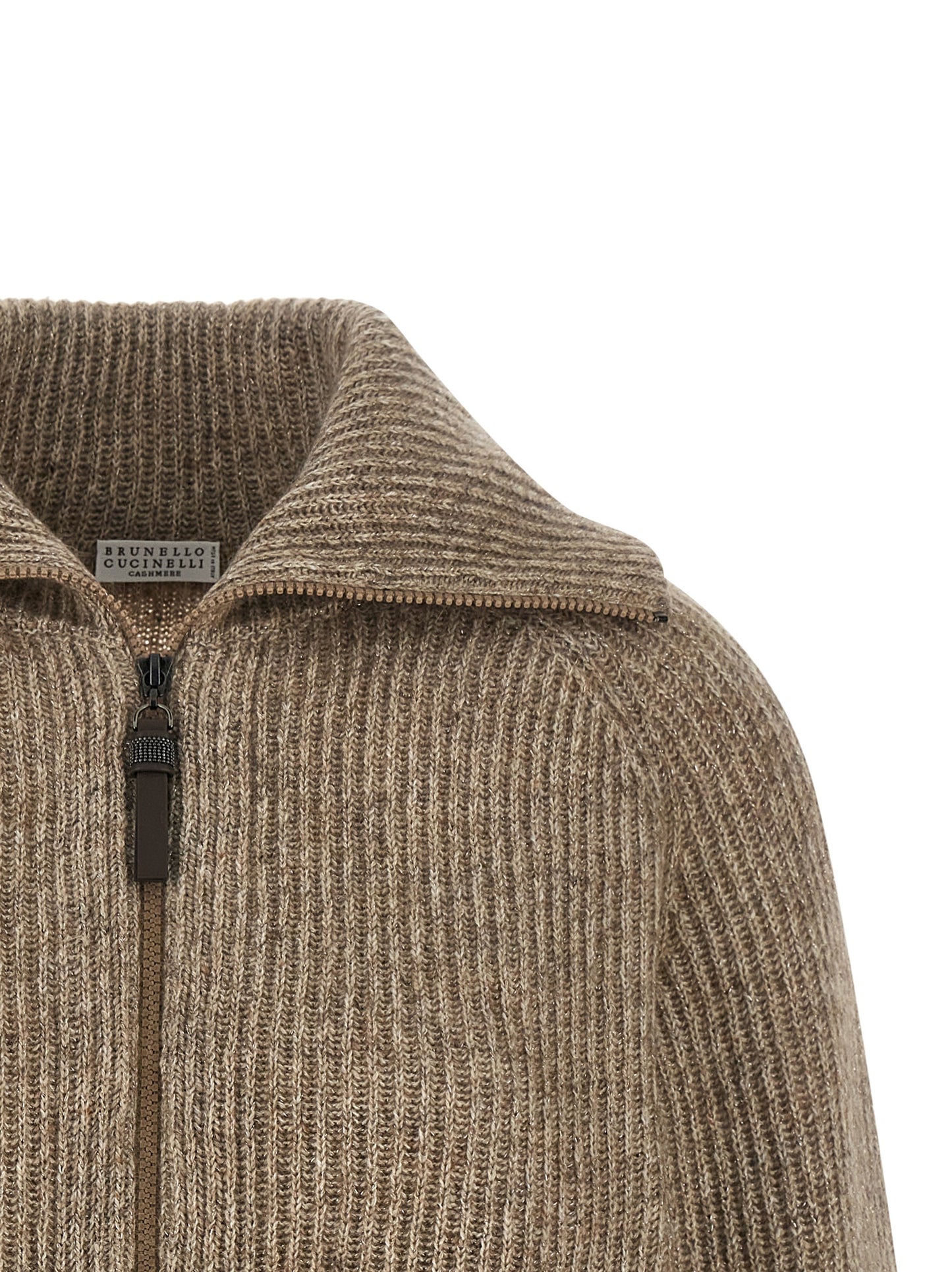 Brunello Cucinelli Women 'Shiny Zipper Pull' Cardigan BRUNELLO CUCINELLI