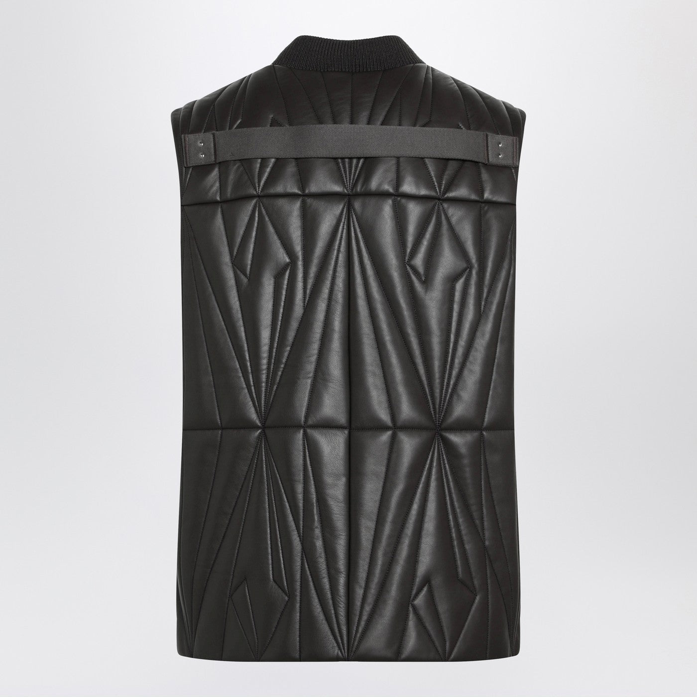 Moncler + Rick Owens Brown Faux Leather Zip-Up Vest Men MONCLER
