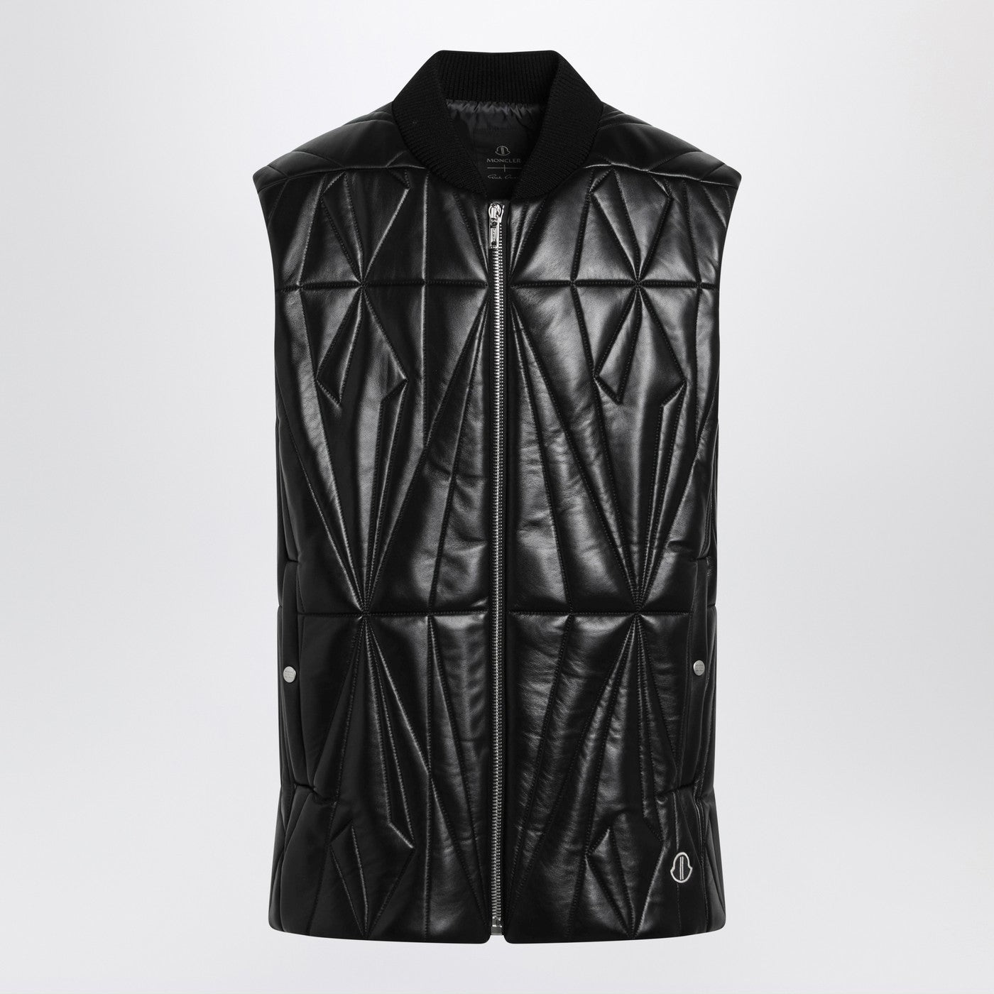 Moncler + Rick Owens Black Faux Leather Zip-Up Vest Men MONCLER