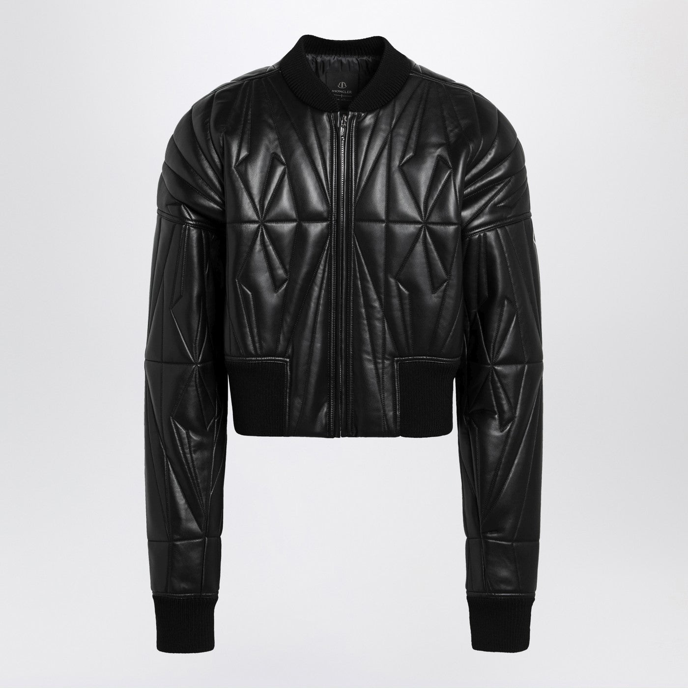 Moncler + Rick Owens Black Leather Zip-Up Bomber Jacket Men MONCLER