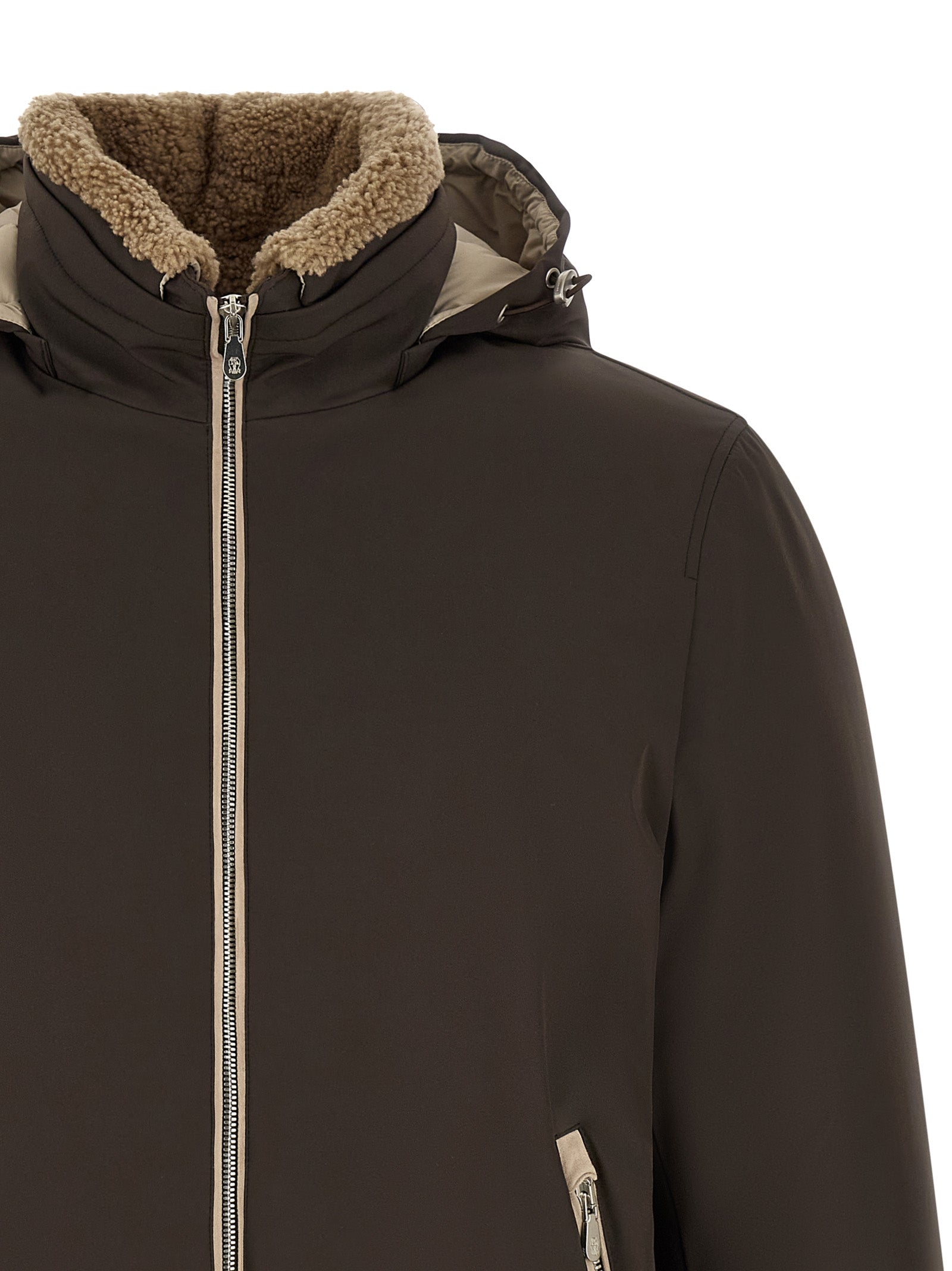 Brunello Cucinelli Men Detachable Hood Down Jacket BRUNELLO CUCINELLI