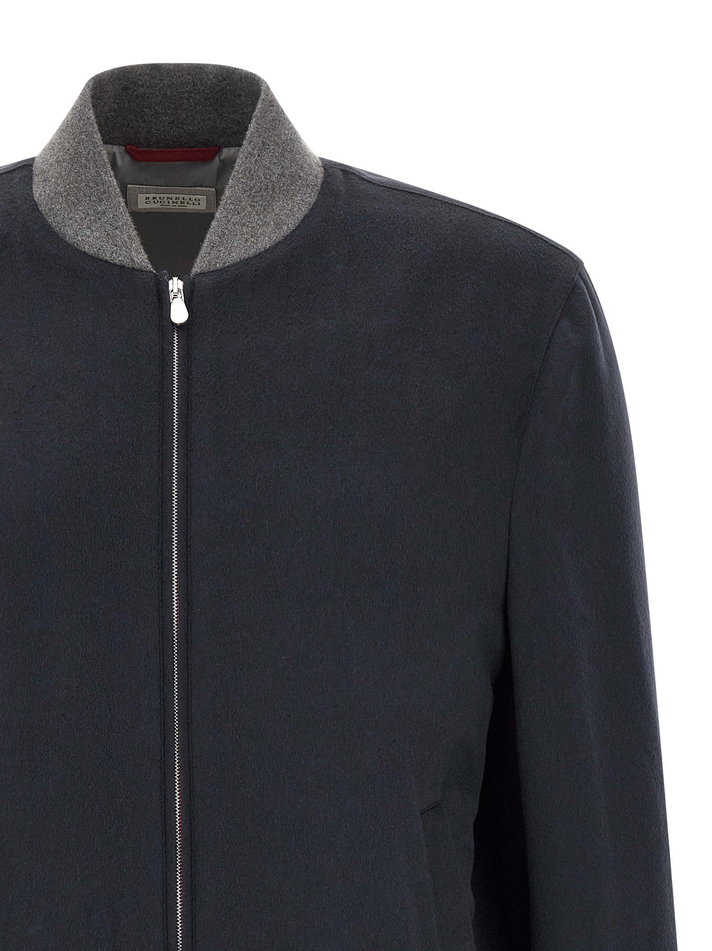 Brunello Cucinelli Men Light Flannel Bomber Jacket BRUNELLO CUCINELLI