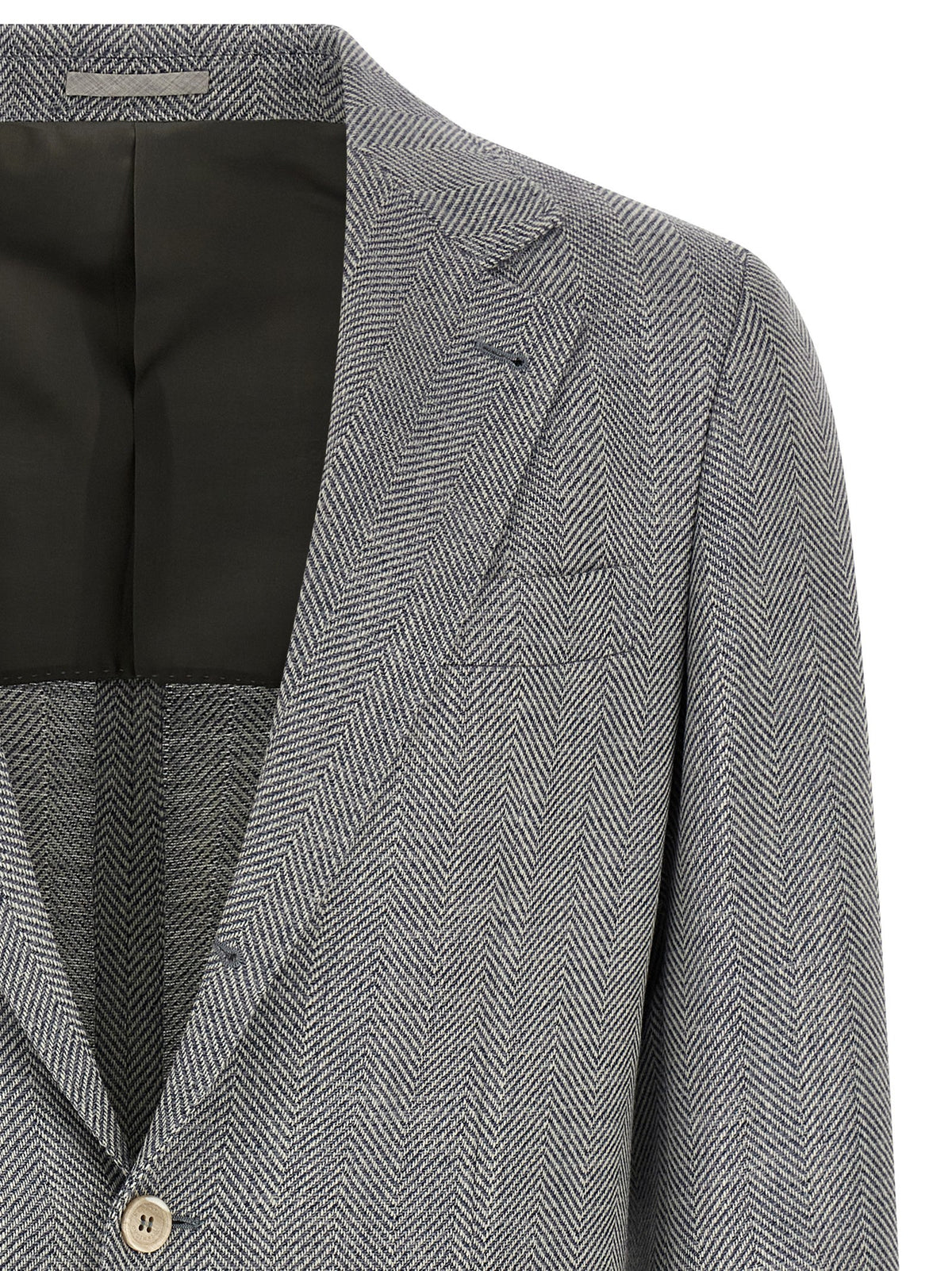 Brunello Cucinelli Men Deconstructed Single-Breasted Blazer BRUNELLO CUCINELLI