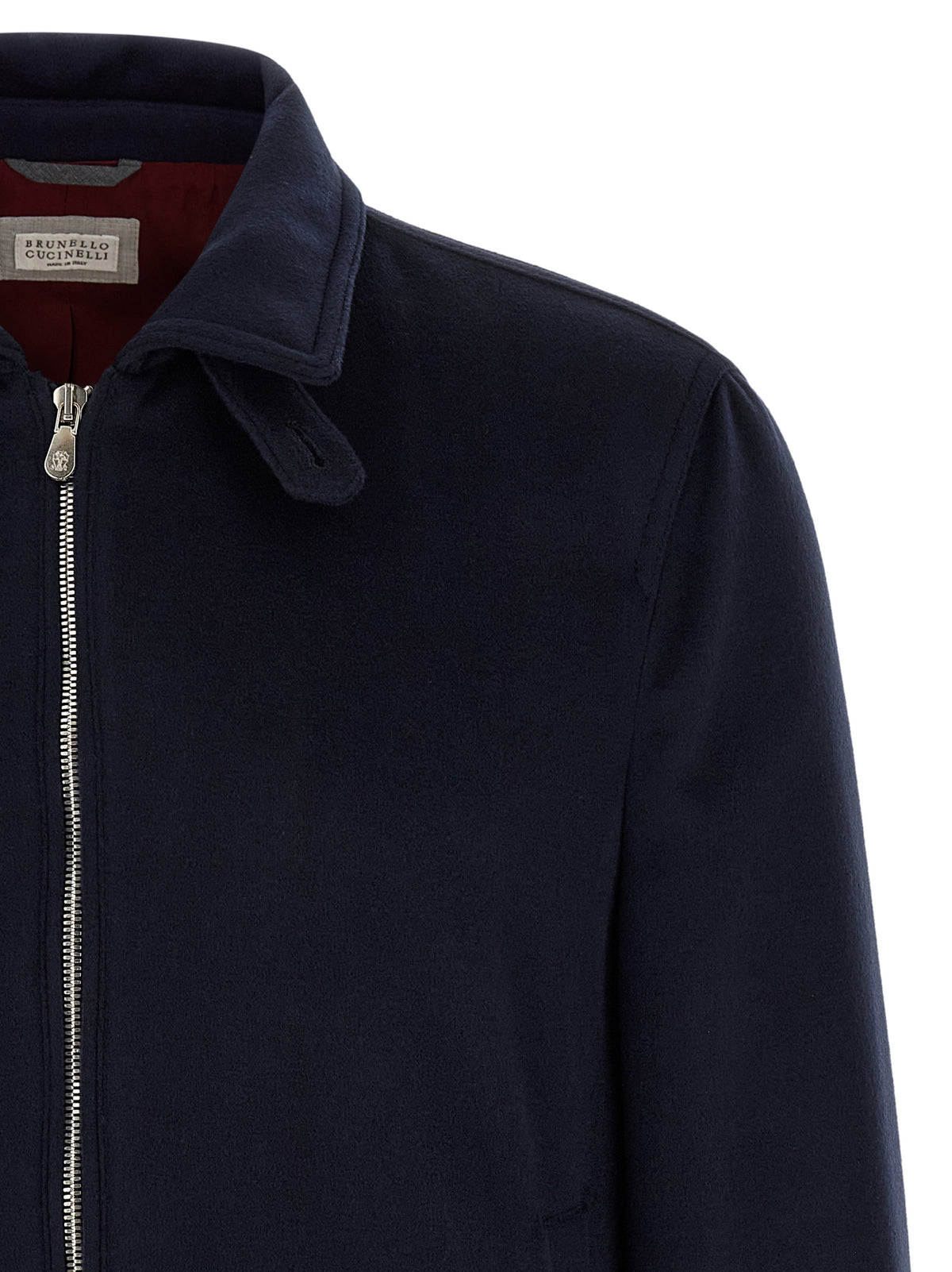 Brunello Cucinelli Men Wool Bomber Beaver BRUNELLO CUCINELLI
