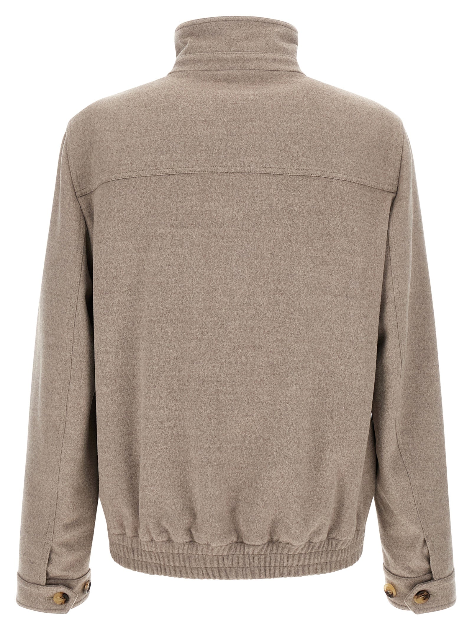Brunello Cucinelli Men Virgin Wool Beaver Bomber Jacket BRUNELLO CUCINELLI