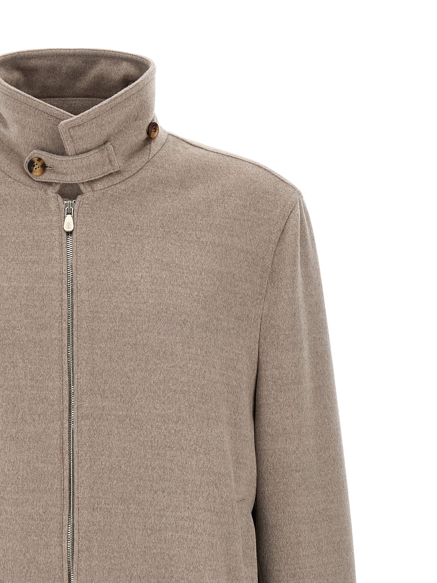 Brunello Cucinelli Men Virgin Wool Beaver Bomber Jacket BRUNELLO CUCINELLI