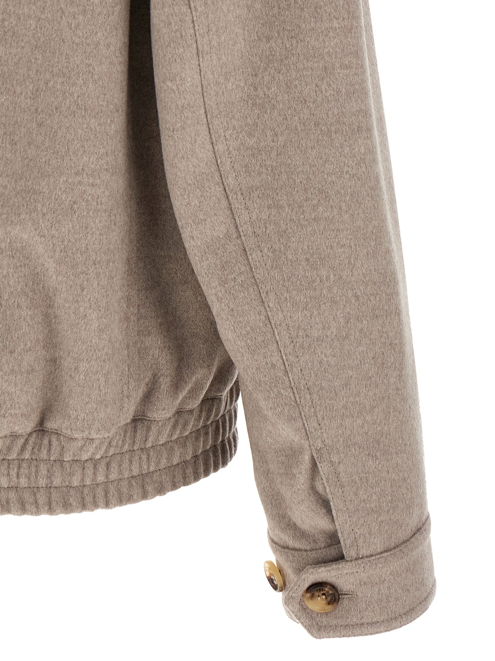 Brunello Cucinelli Men Virgin Wool Beaver Bomber Jacket BRUNELLO CUCINELLI