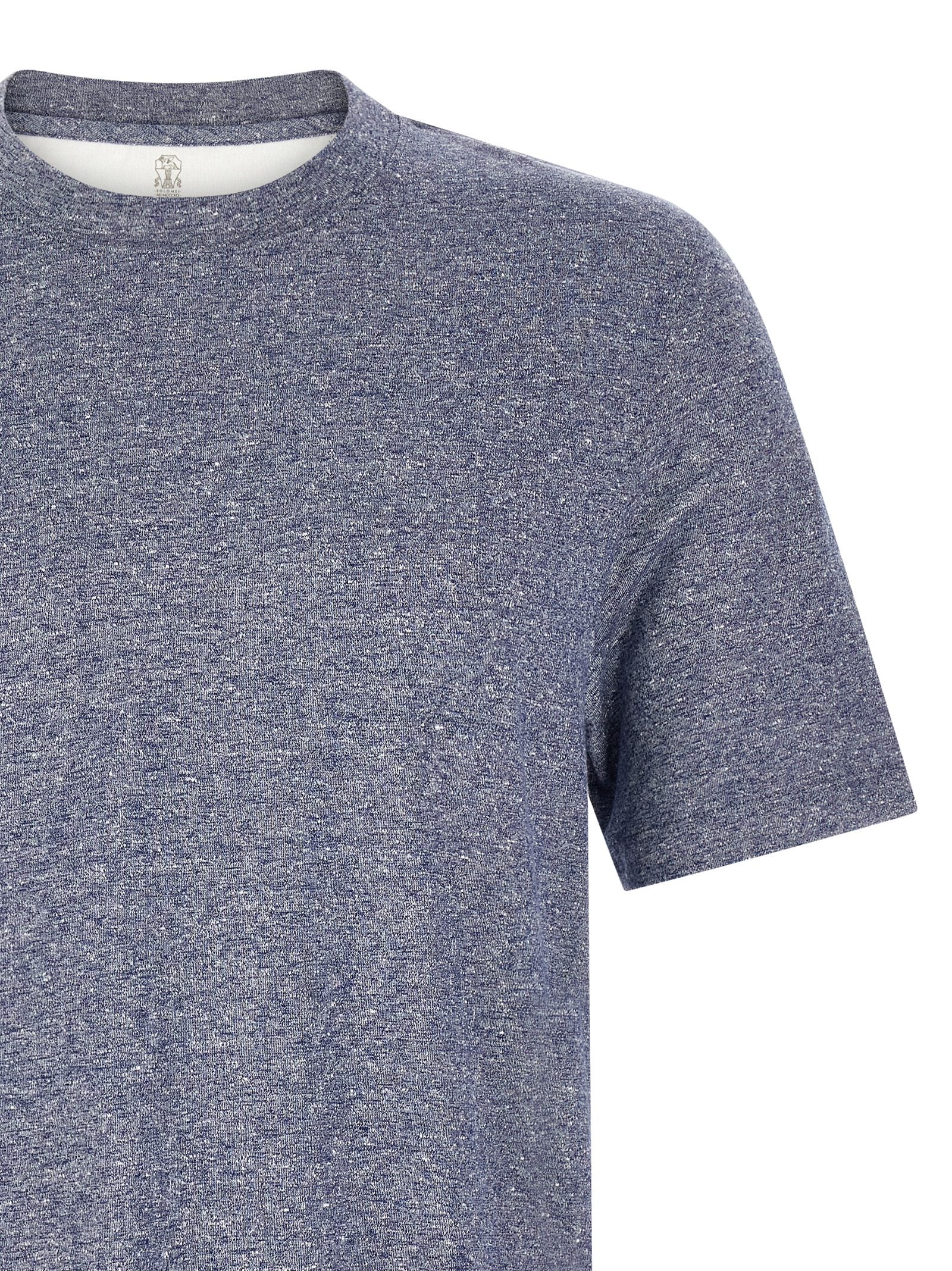Brunello Cucinelli Men Mélange Linen Blend T-Shirt BRUNELLO CUCINELLI