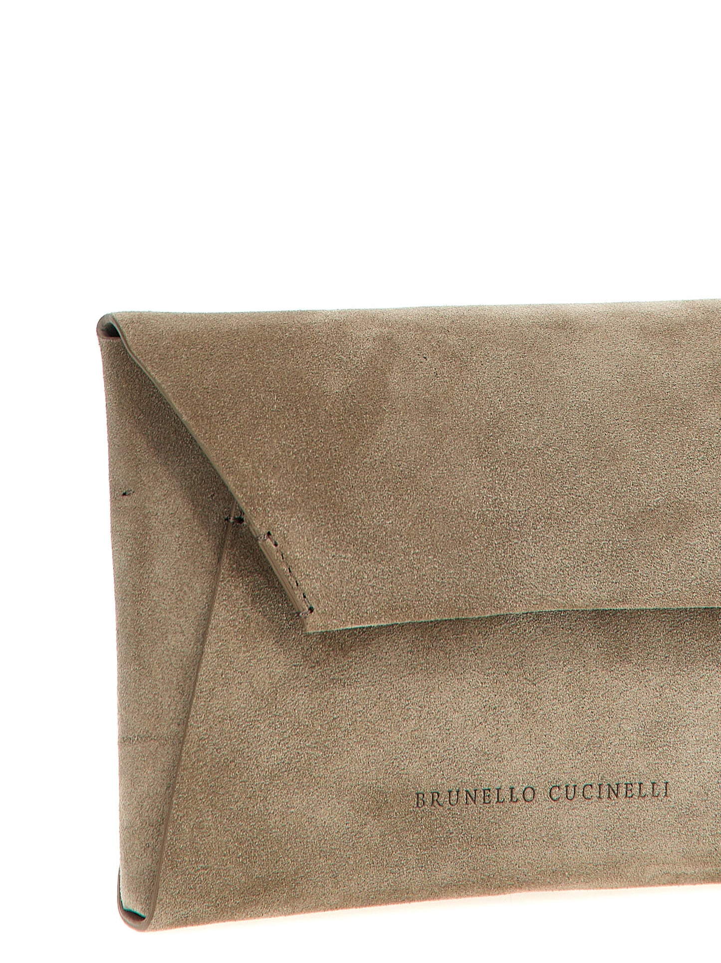 Brunello Cucinelli Women Monile Suede Clutch Bag BRUNELLO CUCINELLI