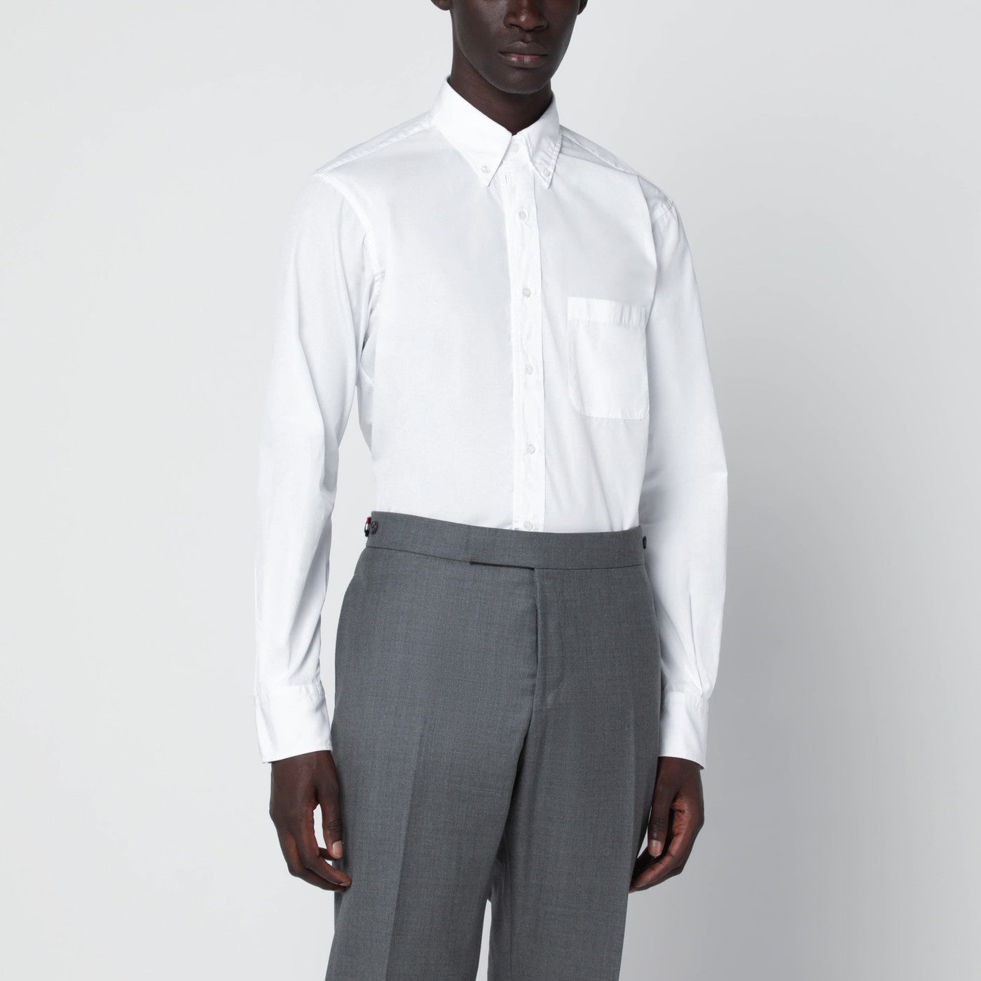 Thom Browne White Button-Down Cotton Shirt Men THOM BROWNE