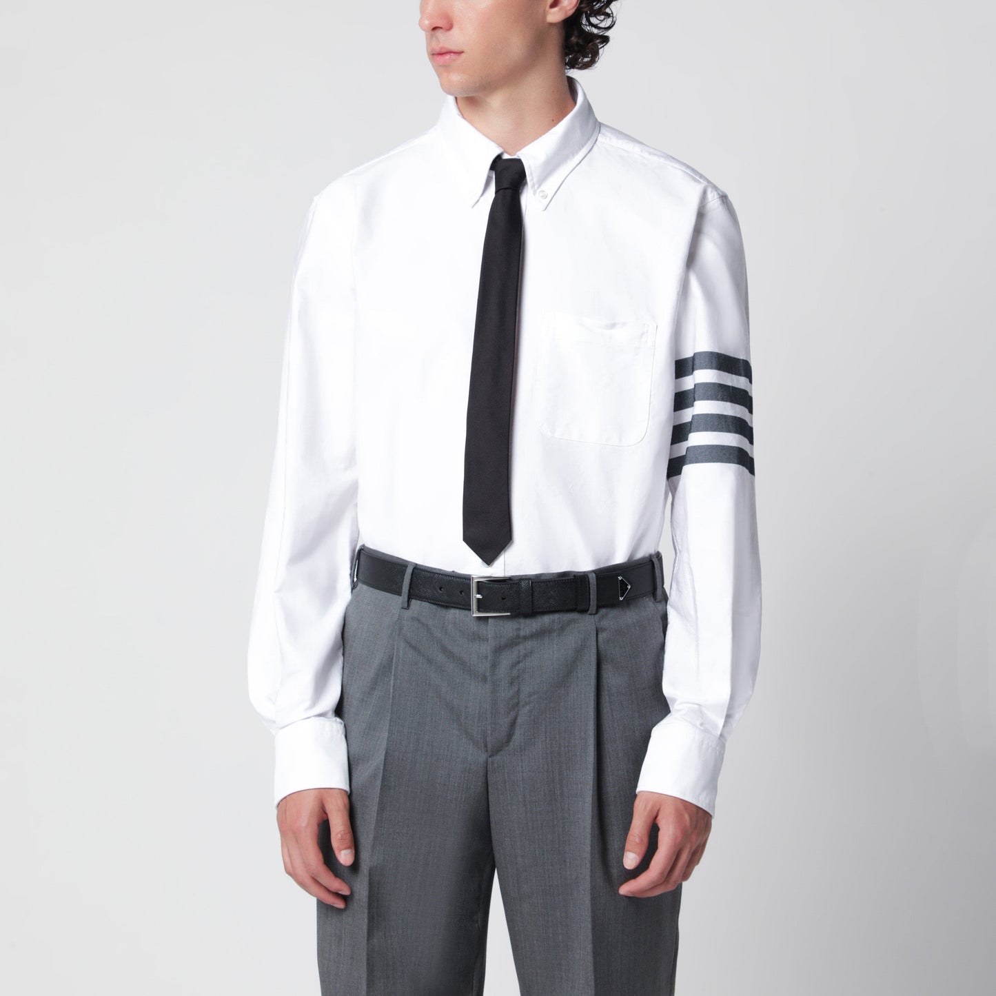 Thom Browne White Cotton Button-Down Shirt Men THOM BROWNE