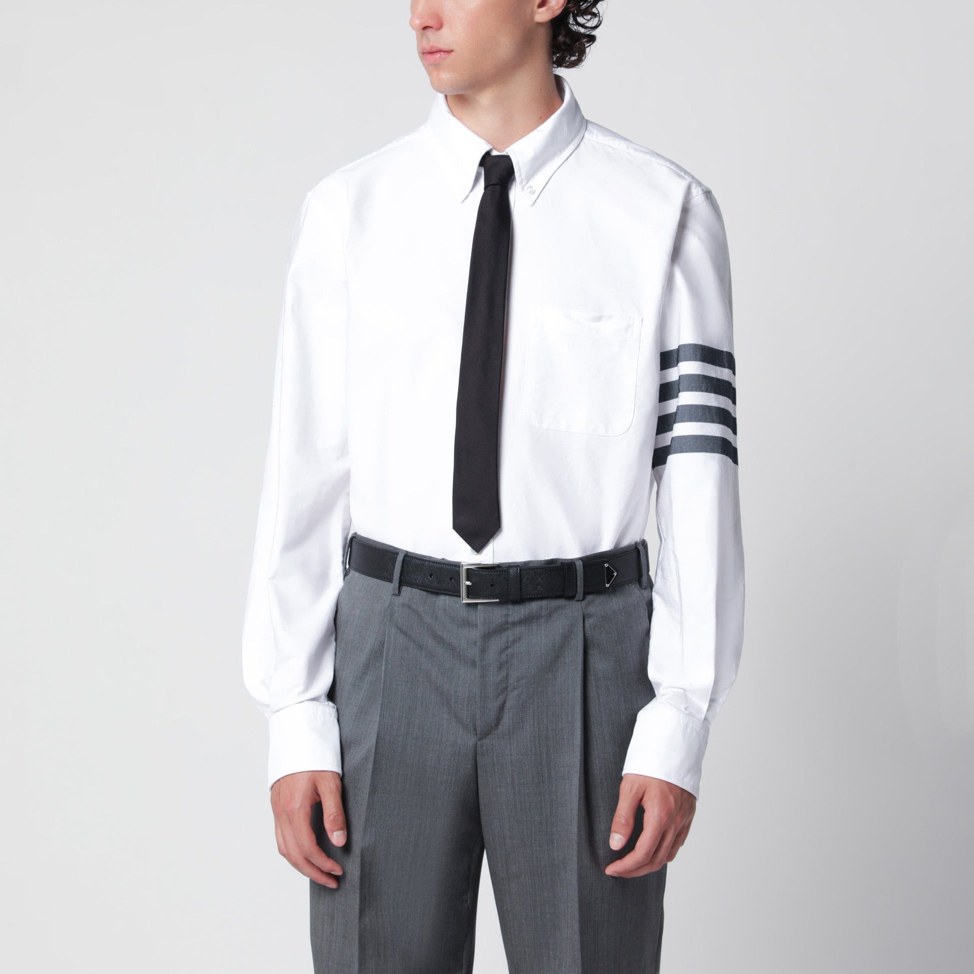 Thom Browne White Cotton Button-Down Shirt Men THOM BROWNE