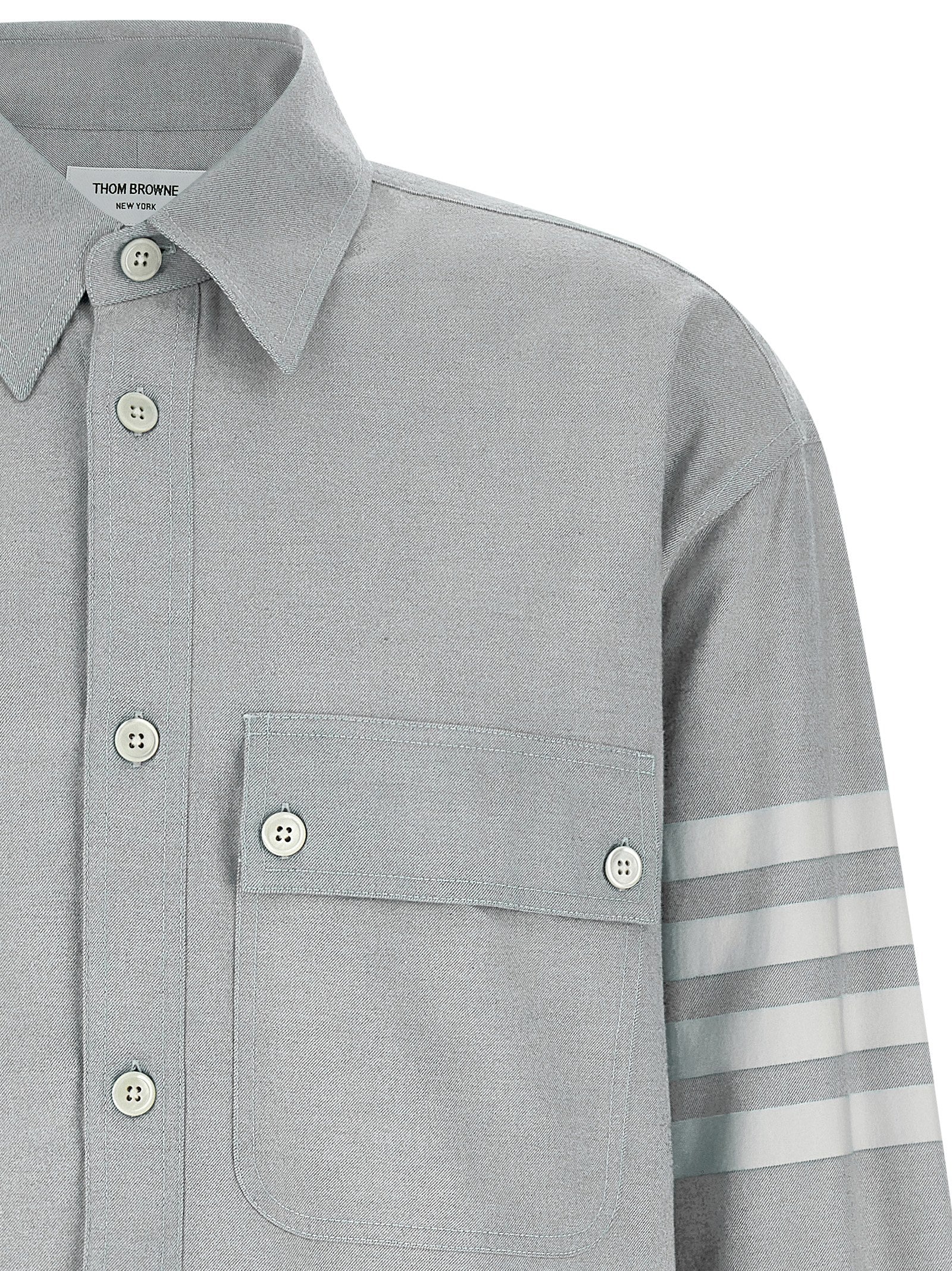 Thom Browne Men '4Bar' Flannel Shirt THOM BROWNE