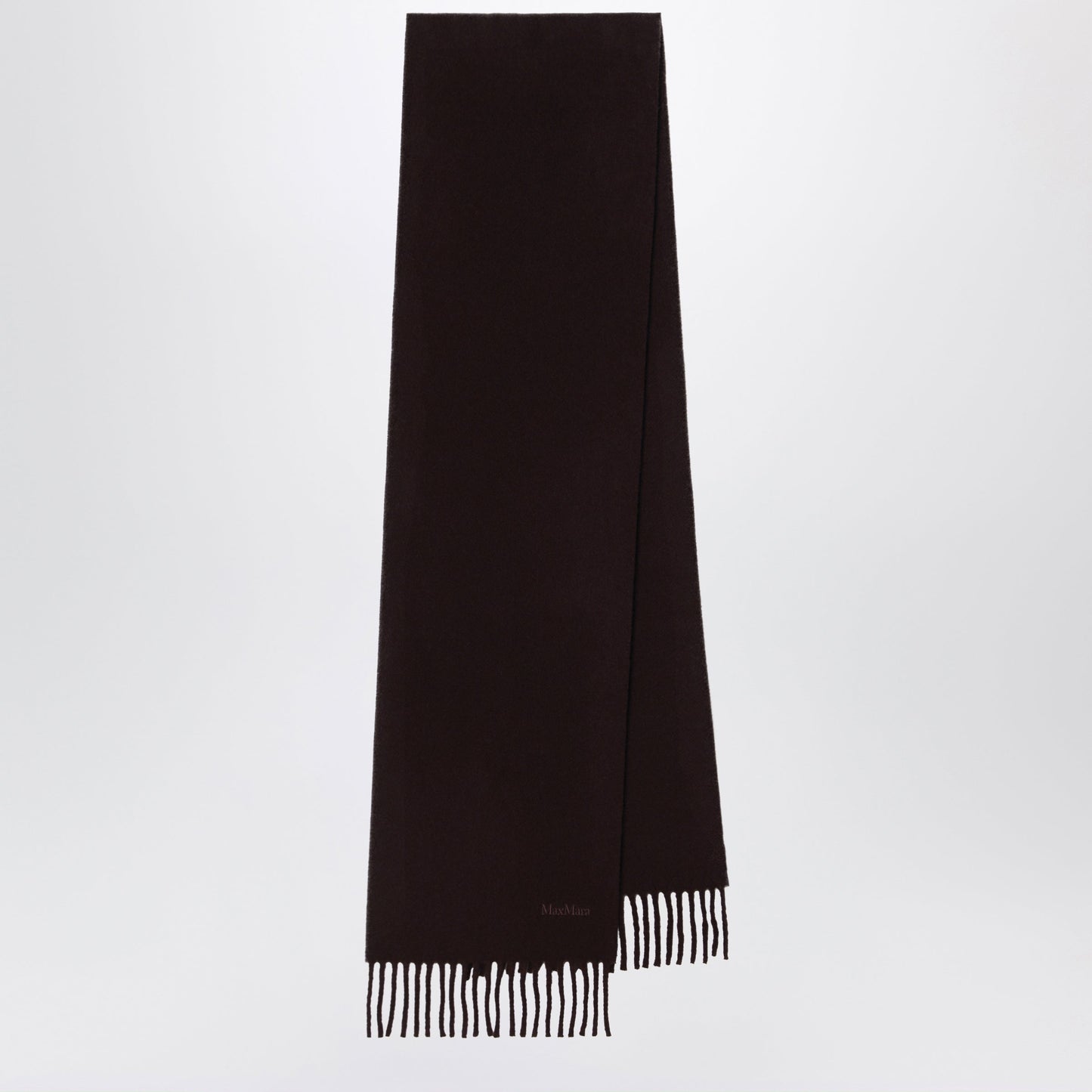 Max Mara Brown Wool Scarf With Fringes Women MAX MARA