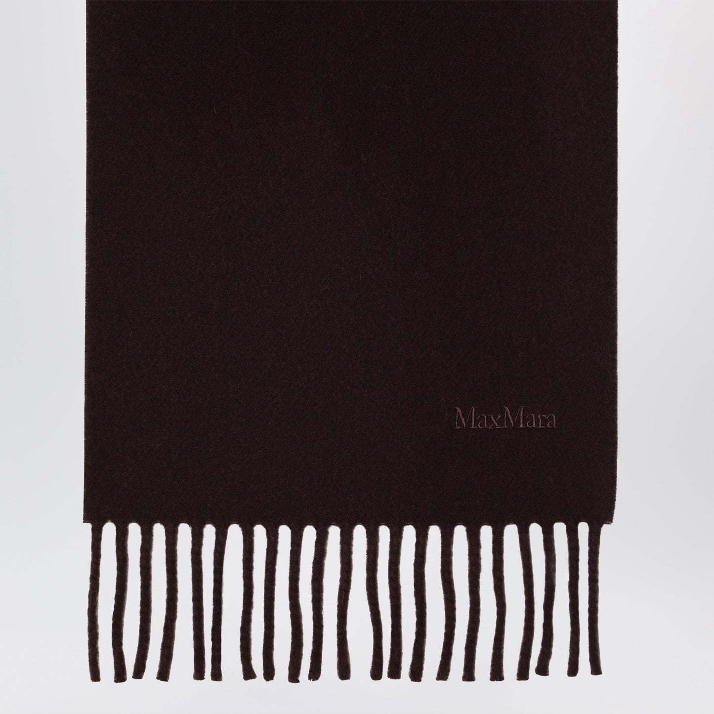 Max Mara Brown Wool Scarf With Fringes Women MAX MARA