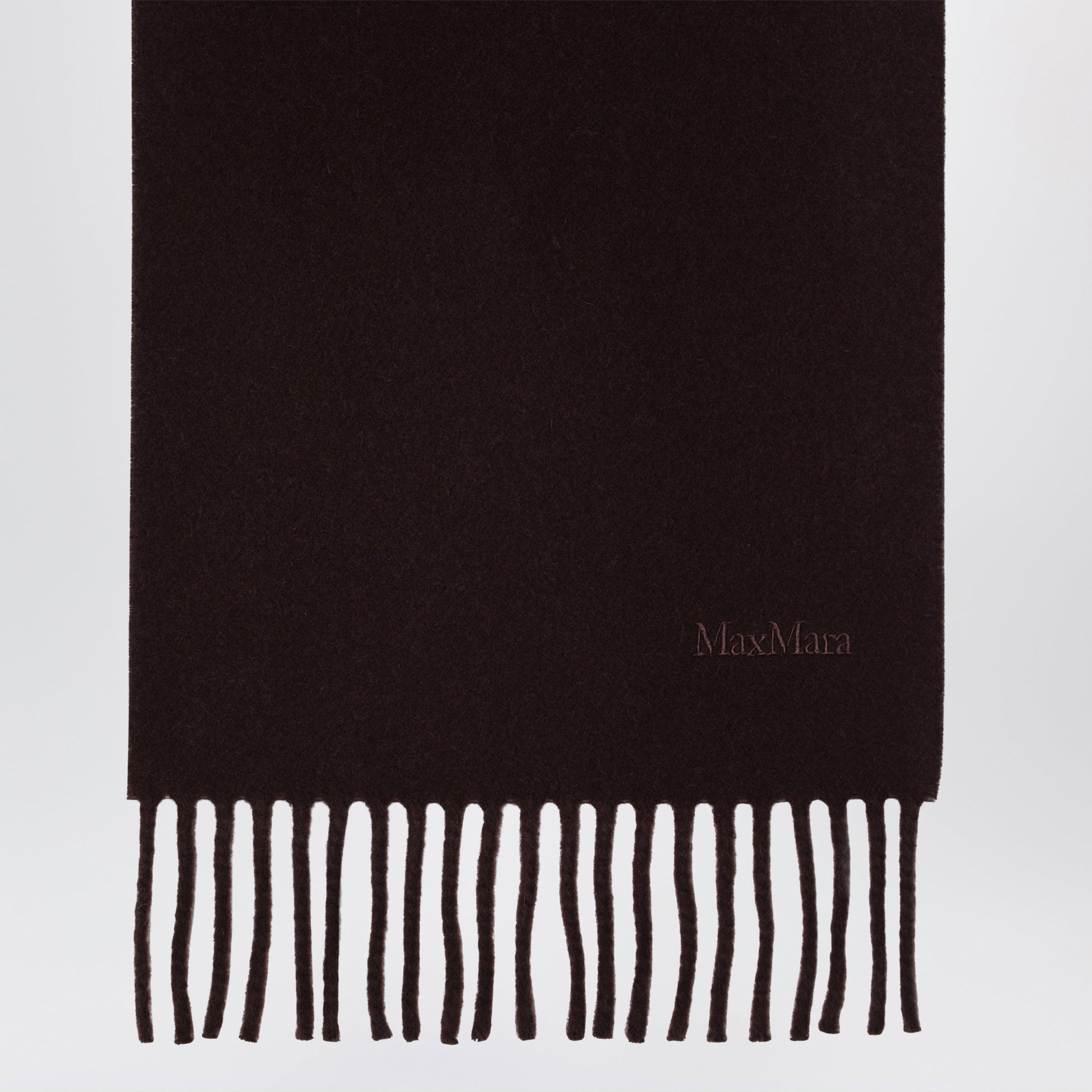 Max Mara Brown Wool Scarf With Fringes Women MAX MARA