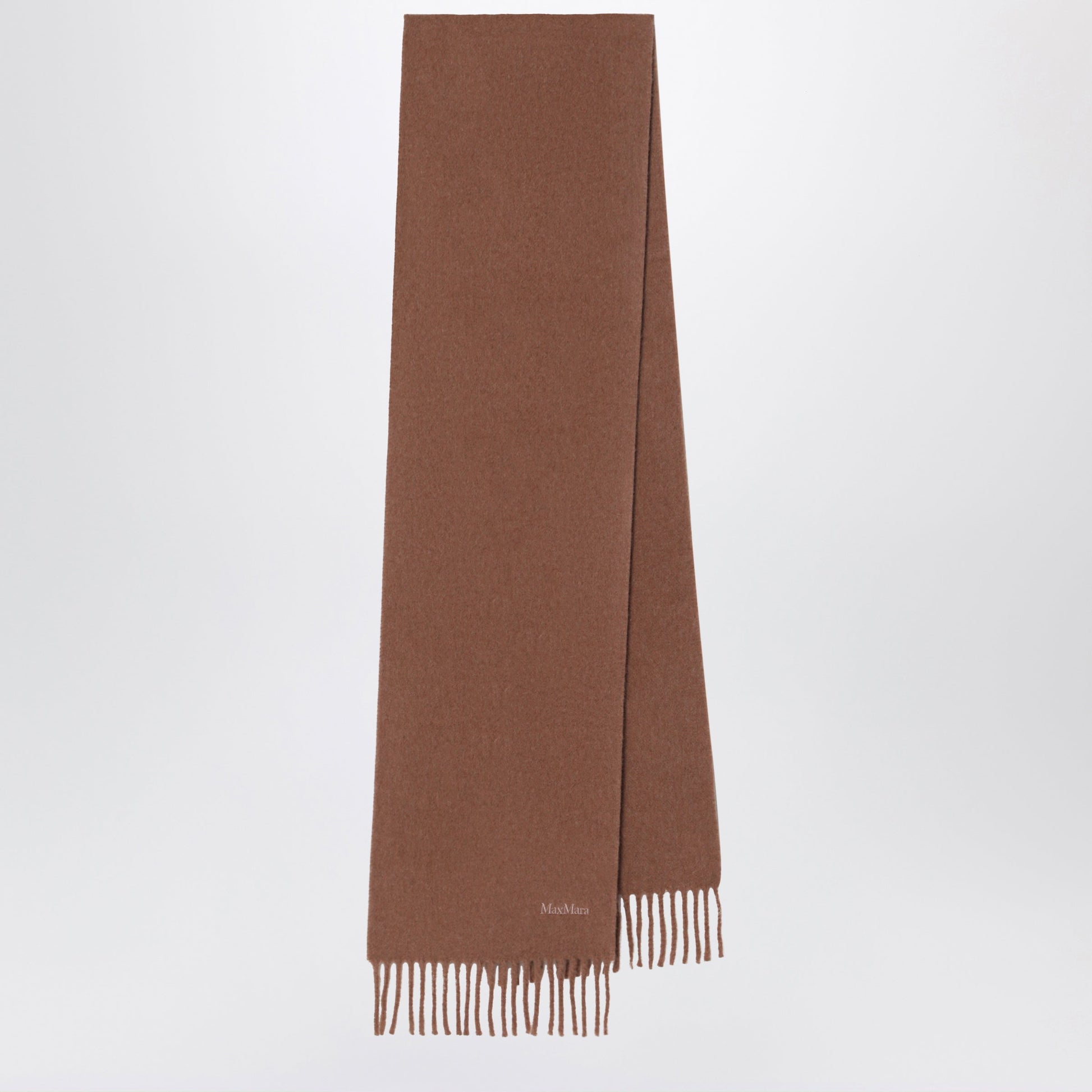 Max Mara Camel Fringed Wool Scarf Women MAX MARA