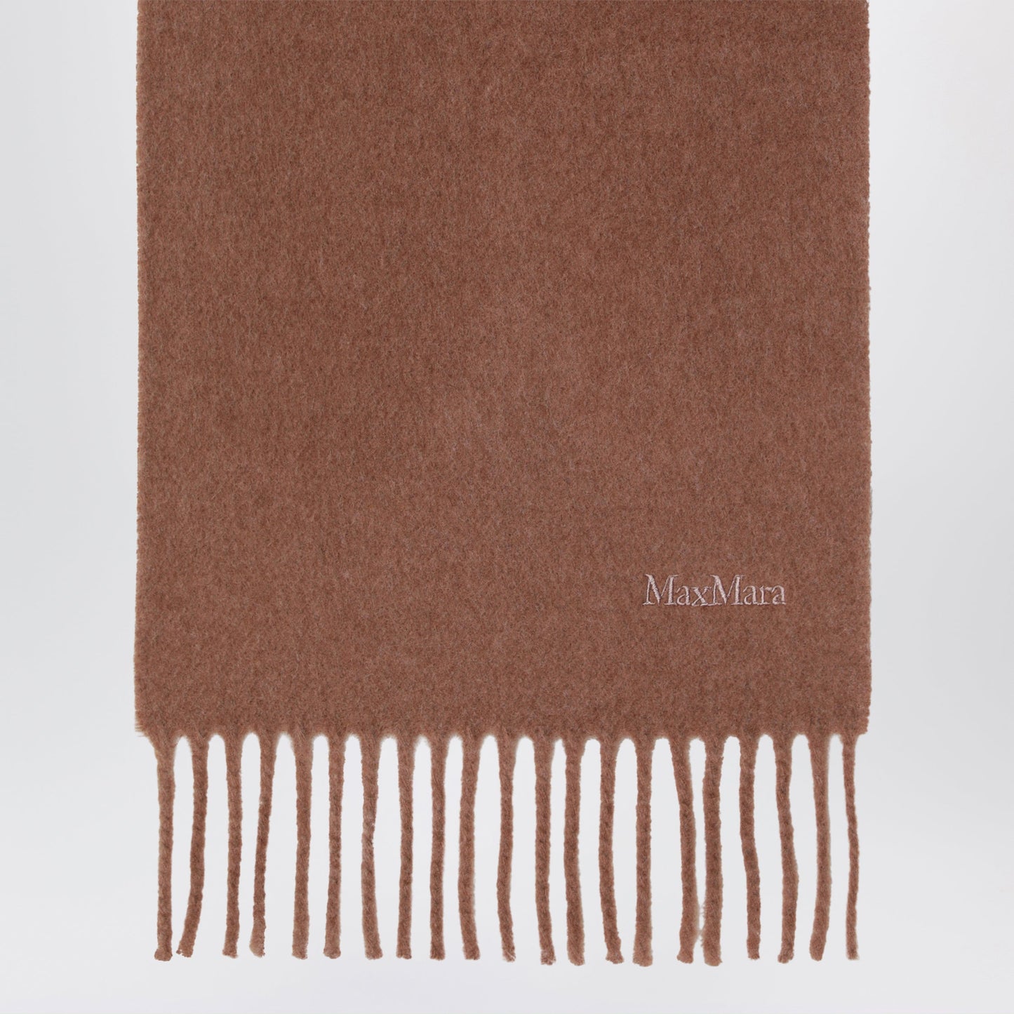 Max Mara Camel Fringed Wool Scarf Women MAX MARA