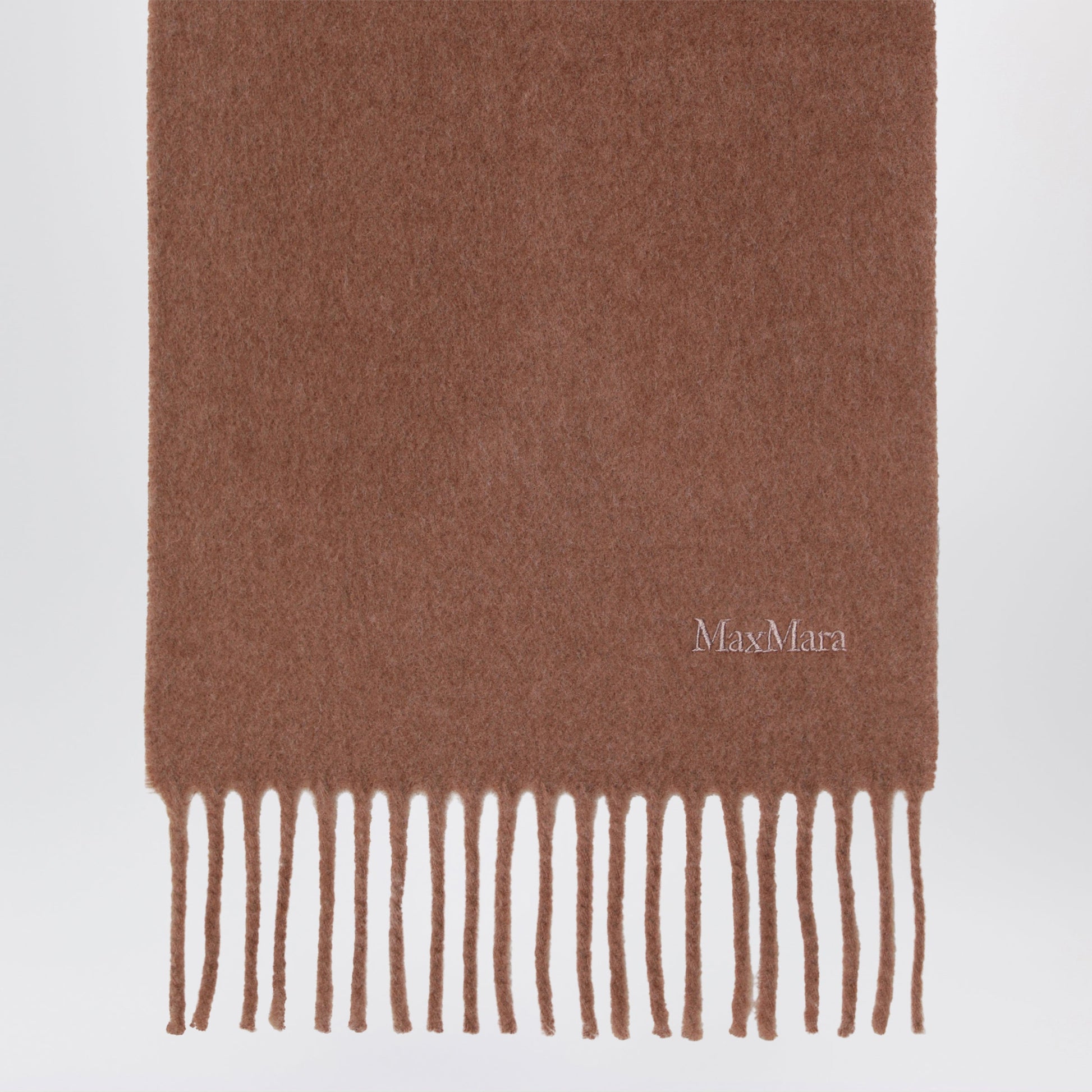 Max Mara Camel Fringed Wool Scarf Women MAX MARA