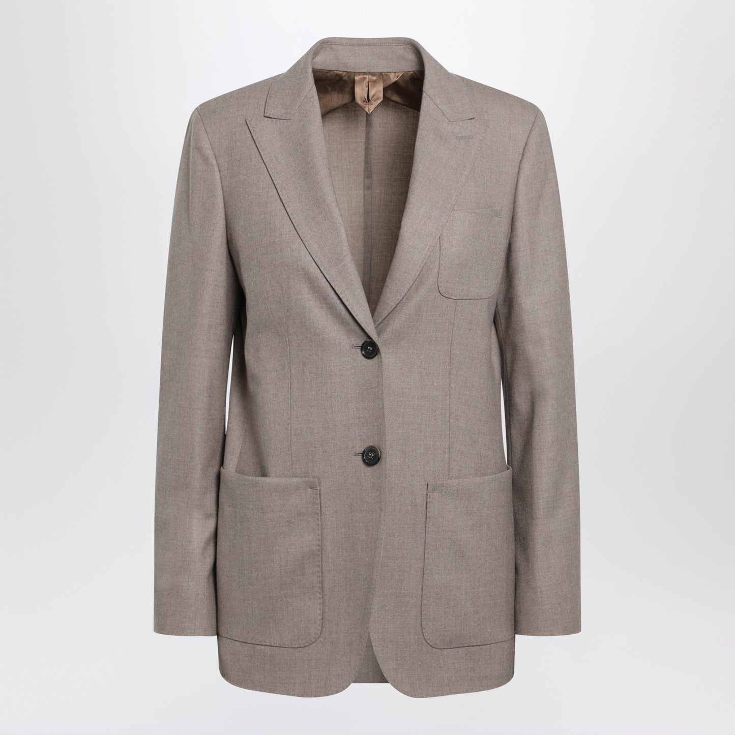 Max Mara Single-Breasted Jacket In Dark Khaki Cashmere Foule Women MAX MARA