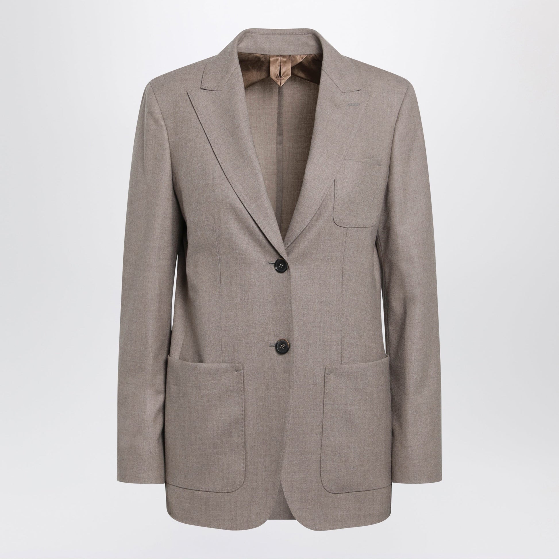 Max Mara Single-Breasted Jacket In Dark Khaki Cashmere Foule Women MAX MARA