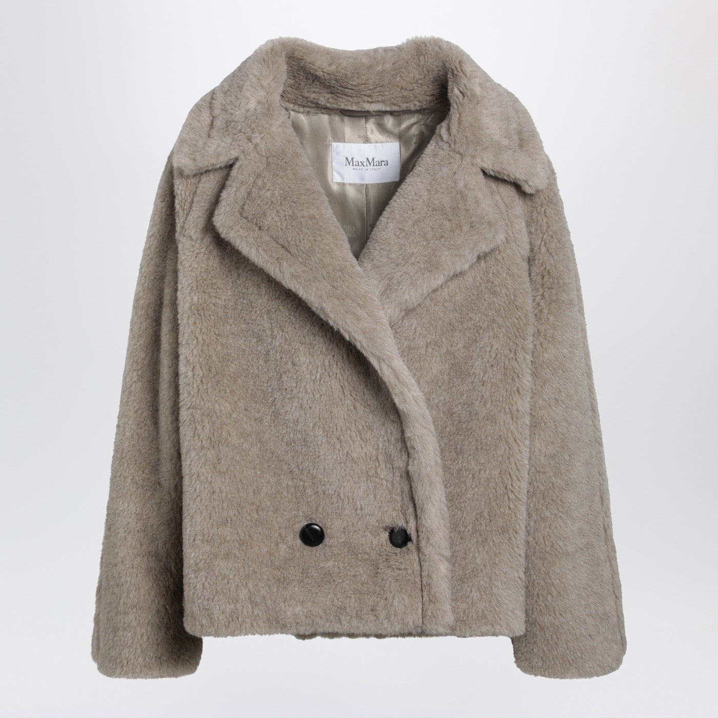 Max Mara Sand-Coloured Teddy Coat In Alpaca And Cashmere Women MAX MARA