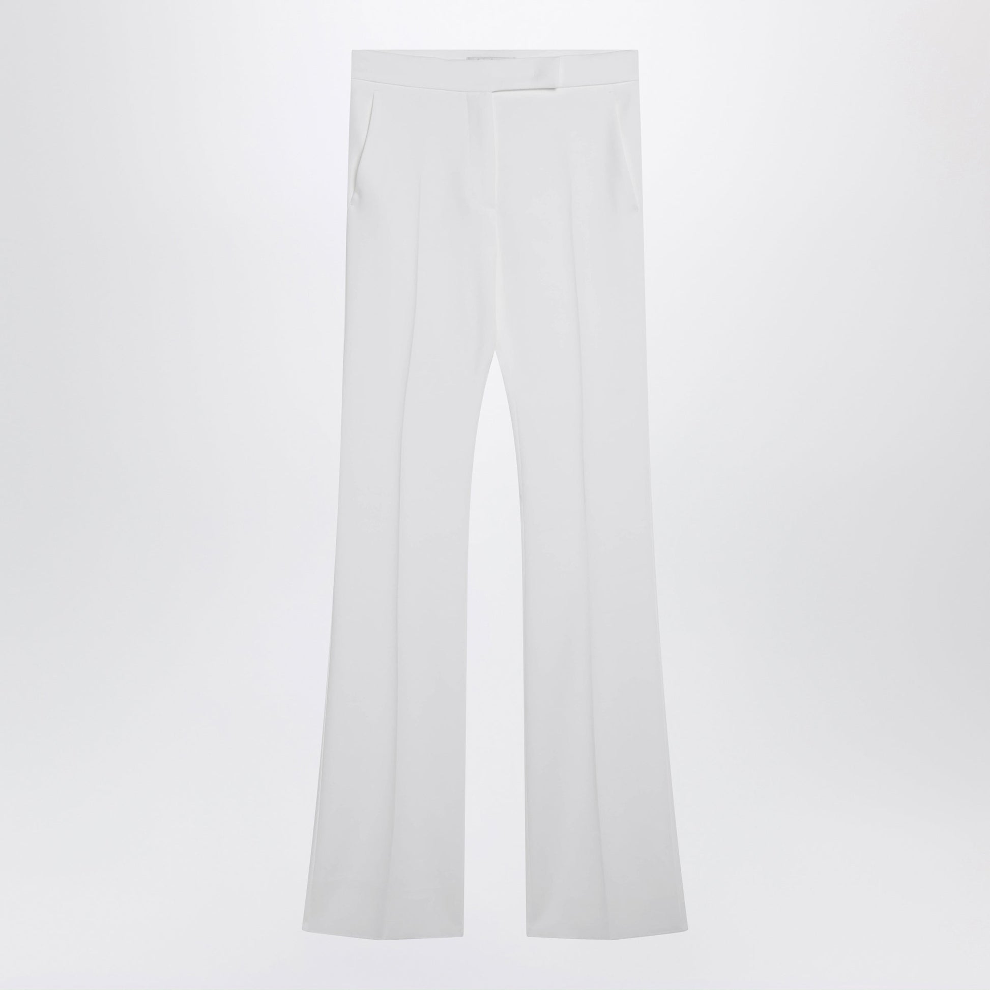 Max Mara Optical White Slim Trousers In Crãªpe Canvas Women MAX MARA