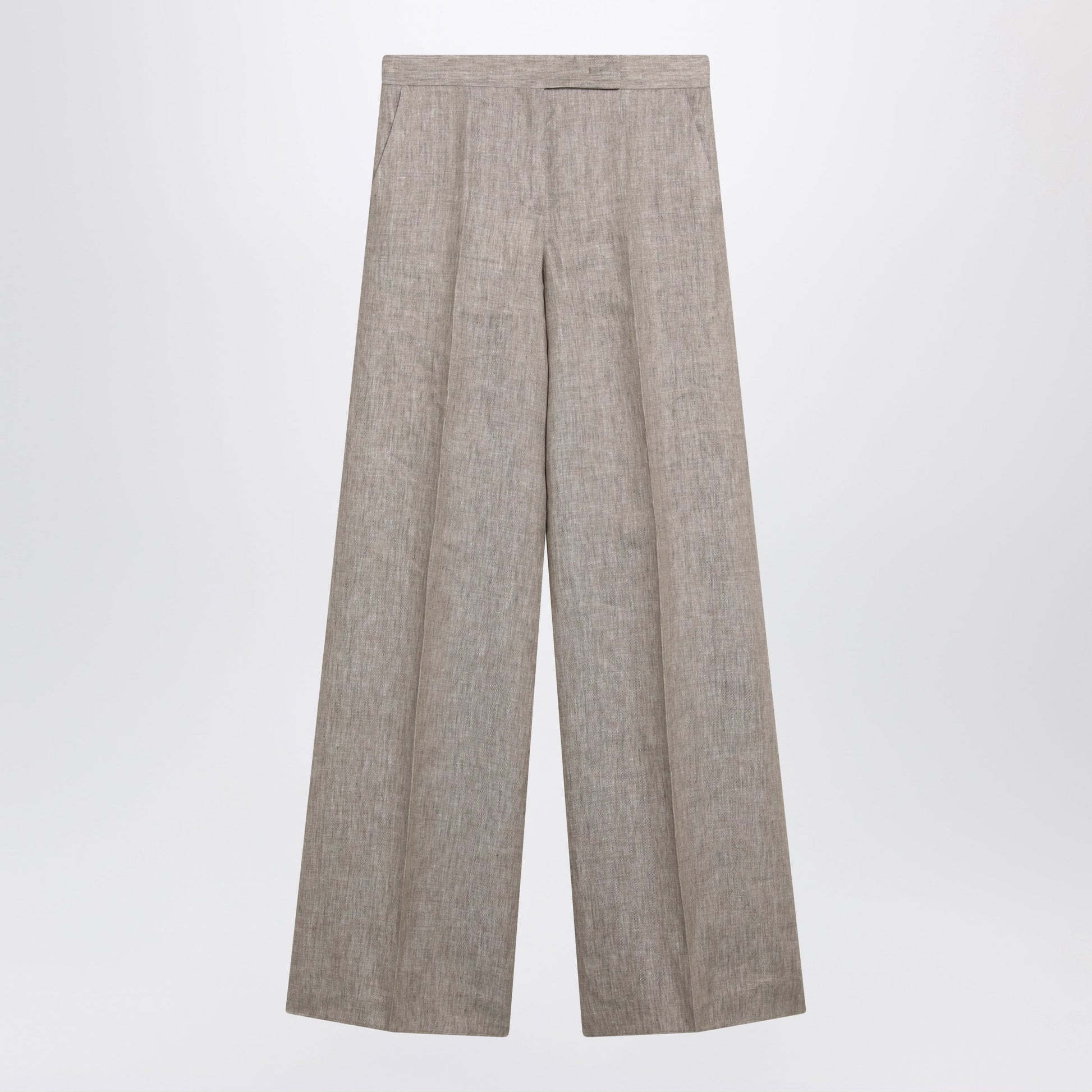 Max Mara Beige Chevron Linen Trousers Women MAX MARA