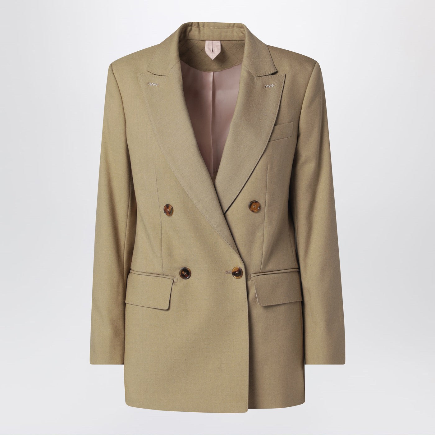 Max Mara Camel Wool-Blend Double-Breasted Jacket Women MAX MARA