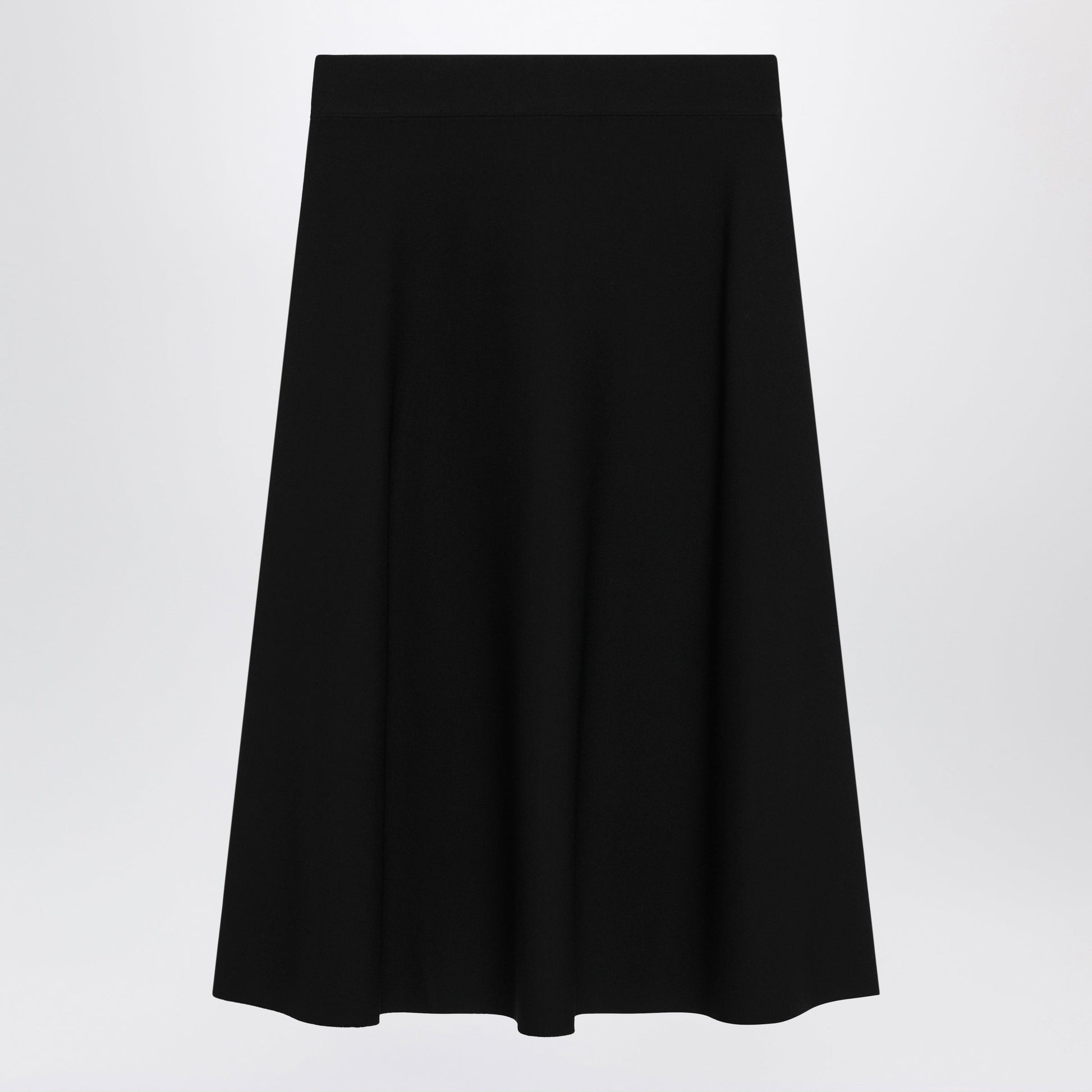 Max Mara Flared Midi Skirt In Viscose Crãªpe Yarn, Black Women MAX MARA