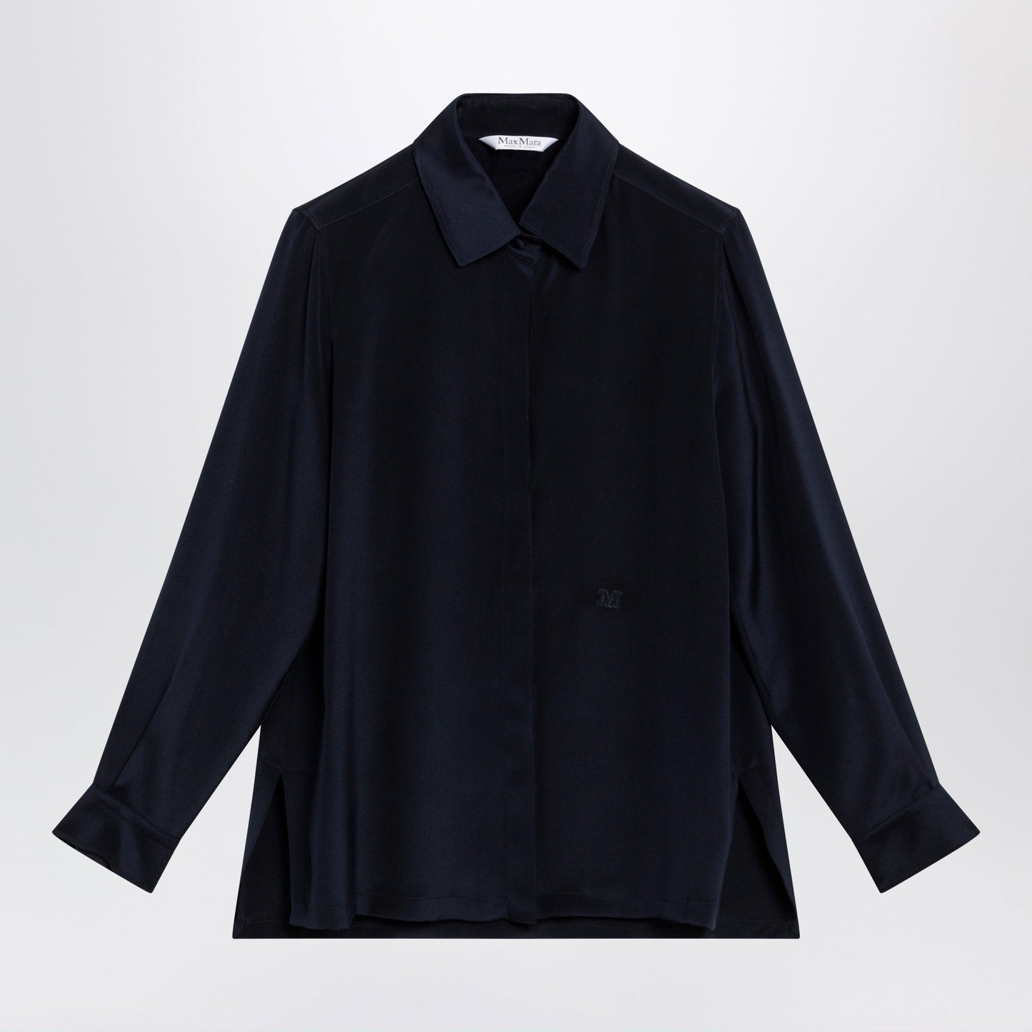 Max Mara Navy Blue Silk Shirt Women MAX MARA
