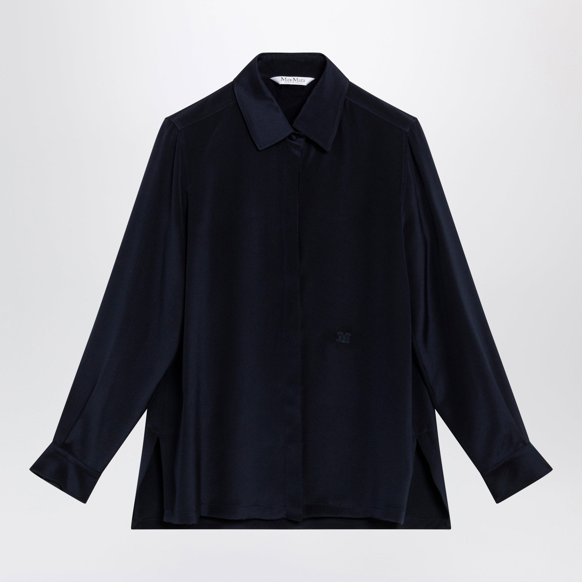 Max Mara Navy Blue Silk Shirt Women MAX MARA