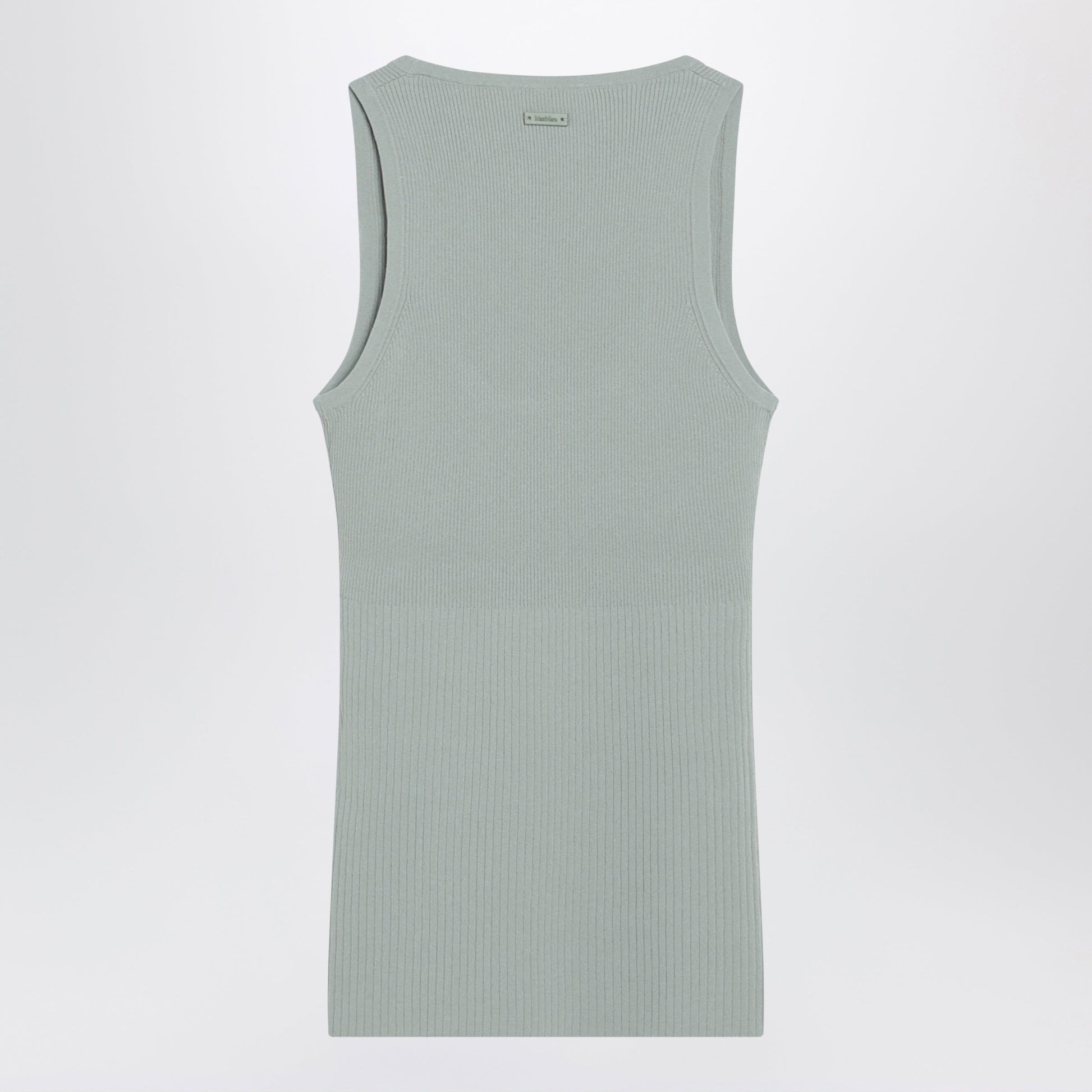 Max Mara Sleeveless Ribbed Top In Sage Green Technical Yarn Women MAX MARA