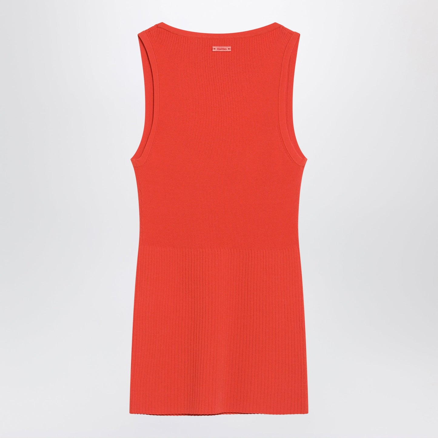 Max Mara Coral Red Ribbed Technical Yarn Top Women MAX MARA