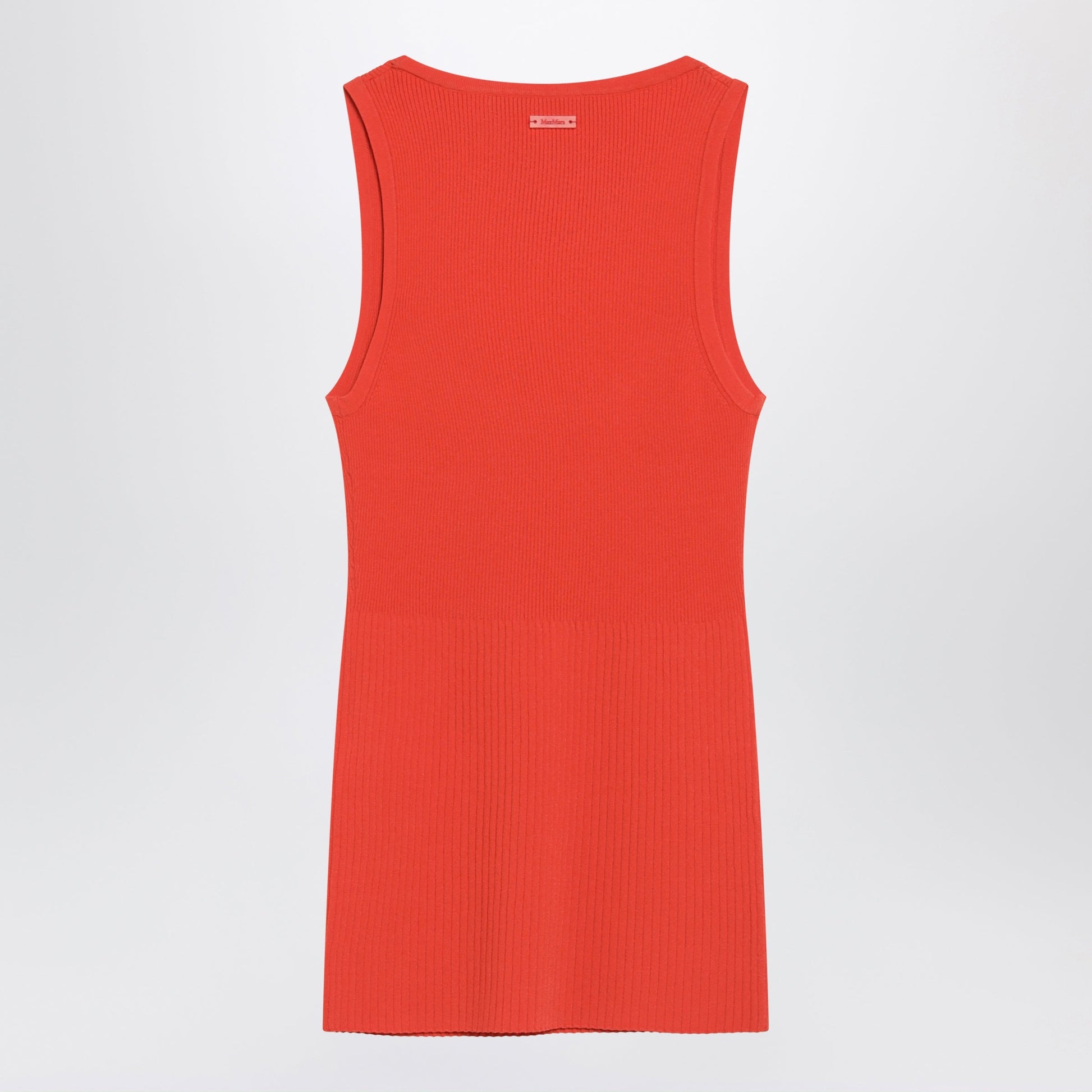 Max Mara Coral Red Ribbed Technical Yarn Top Women MAX MARA