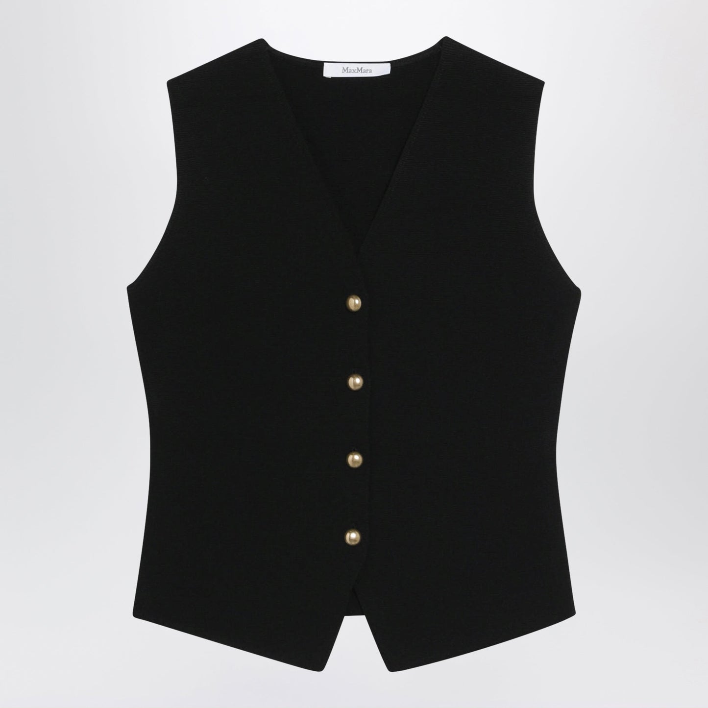 Max Mara Black Vest In Viscose Crepe Yarn Women MAX MARA