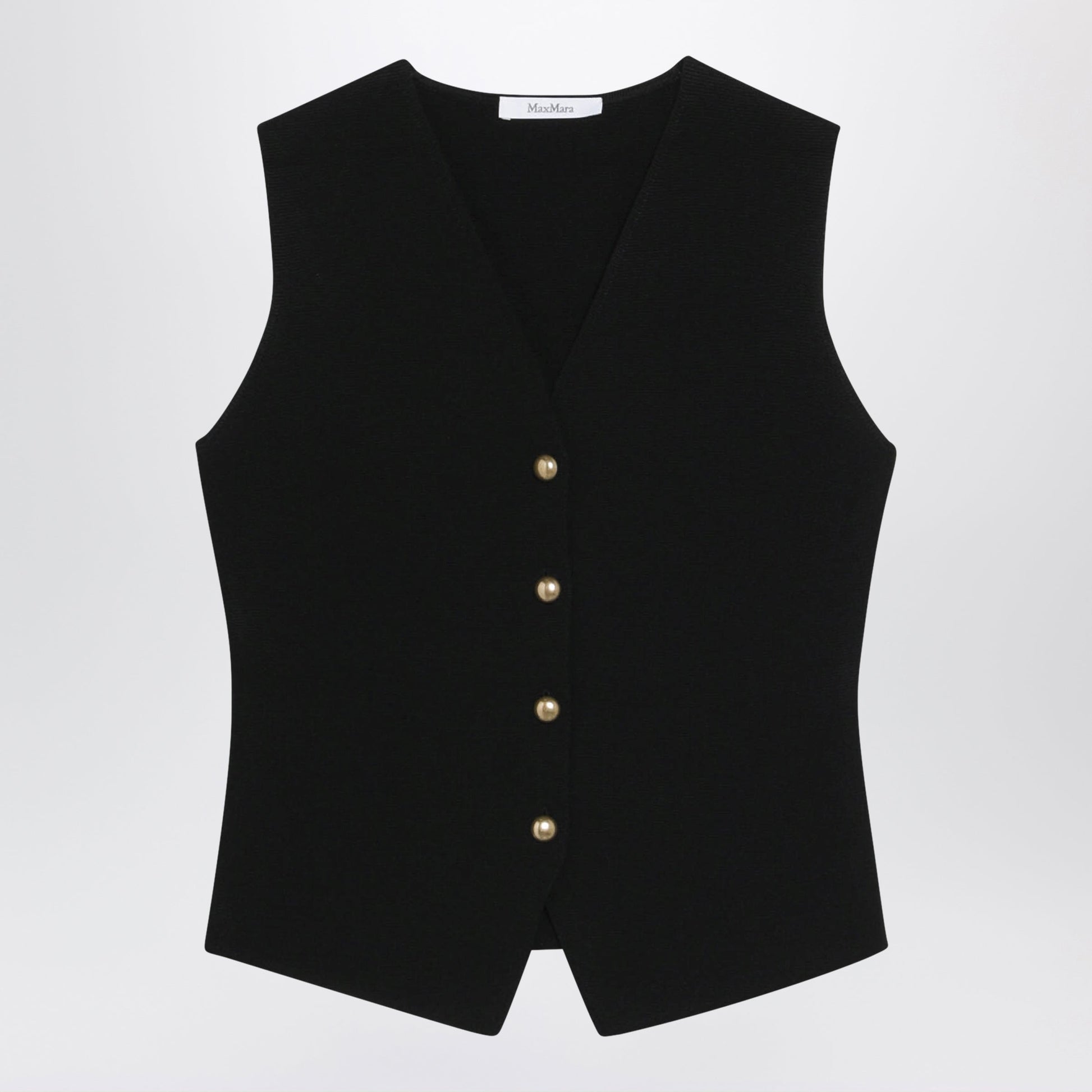Max Mara Black Vest In Viscose Crepe Yarn Women MAX MARA
