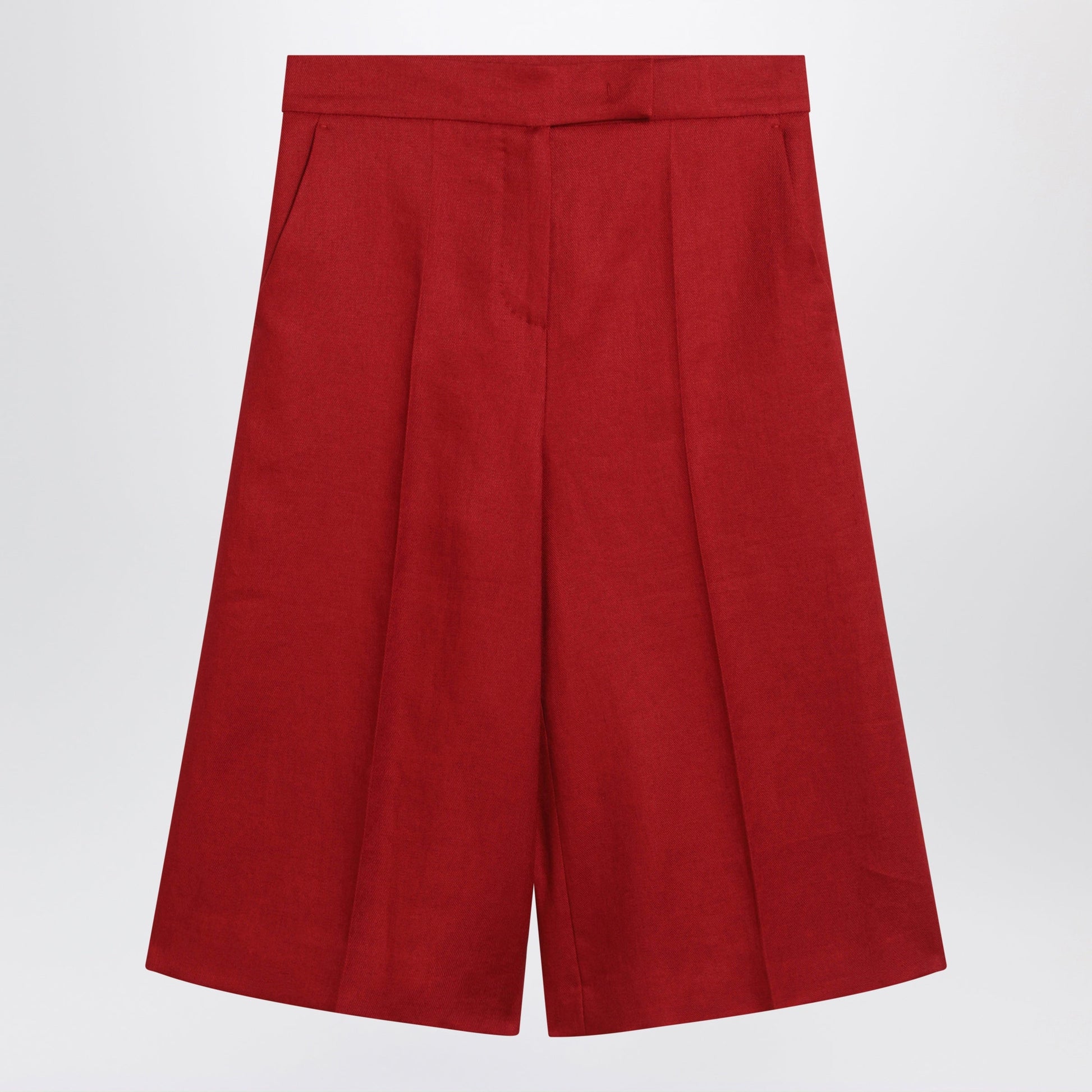 Max Mara Red Linen Bermuda Shorts Women MAX MARA