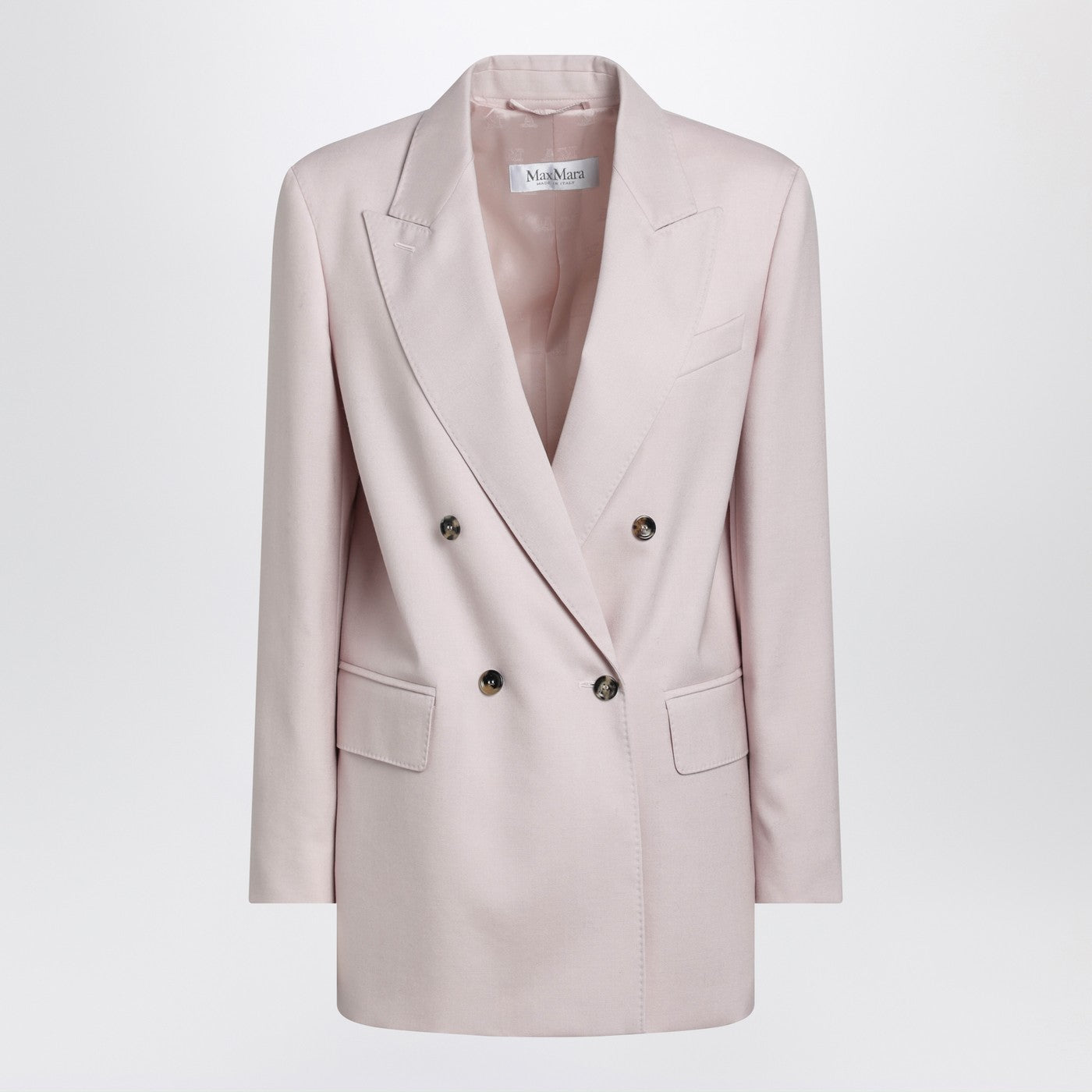 Max Mara Dusty Beige Double-Breasted Wool-Blend Jacket Women MAX MARA