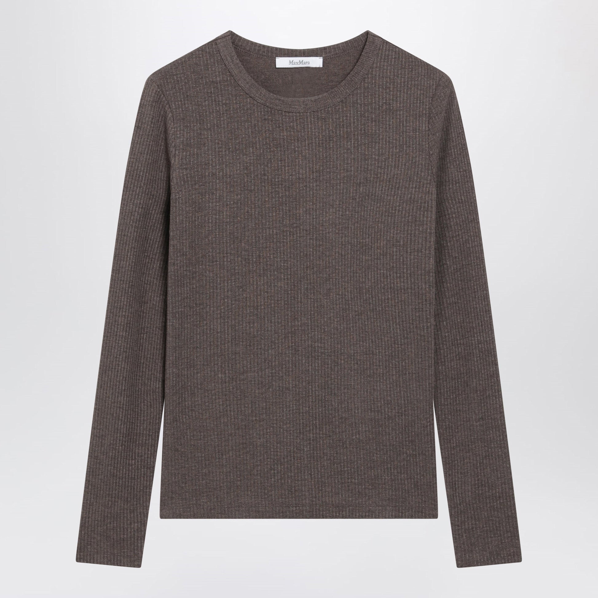 Max Mara Long-Sleeve T-Shirt In Dark Khaki Jersey Women MAX MARA