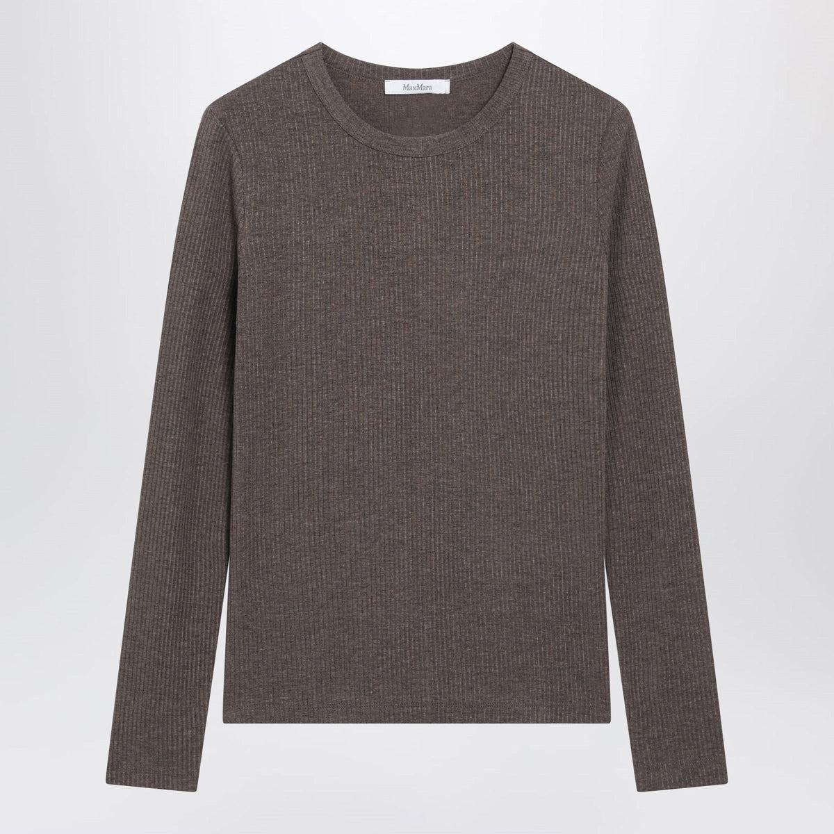 Max Mara Long-Sleeve T-Shirt In Dark Khaki Jersey Women Women MAX MARA