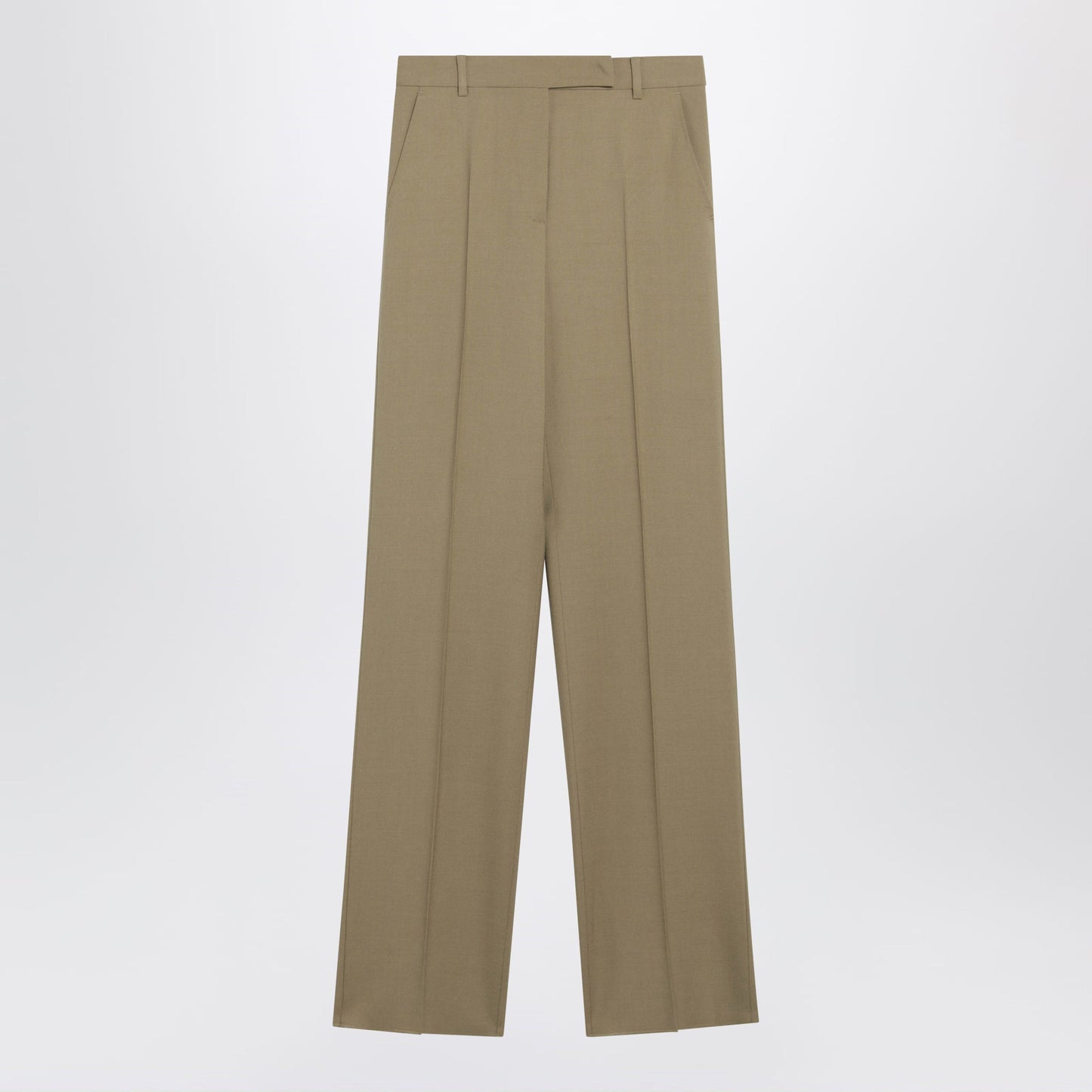 Max Mara Wide-Leg Trousers In Camel Wool And Silk Poplin Women MAX MARA