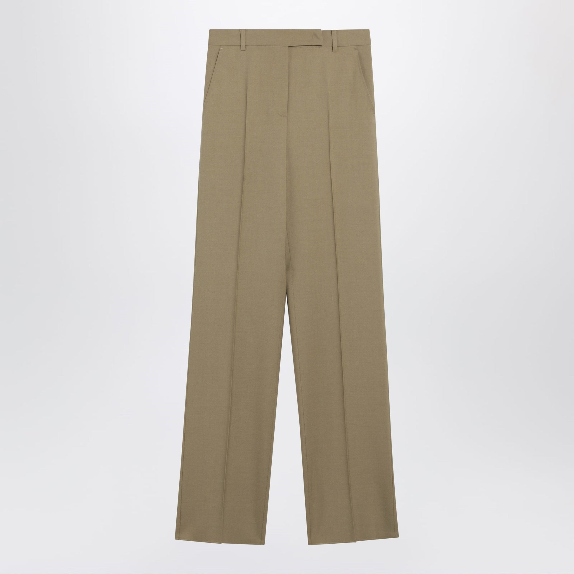 Max Mara Wide-Leg Trousers In Camel Wool And Silk Poplin Women MAX MARA
