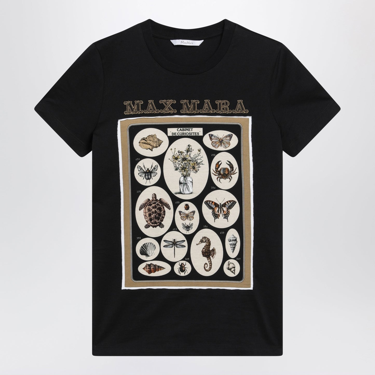 Max Mara Black Cotton Jersey T-Shirt With Front Print Women MAX MARA