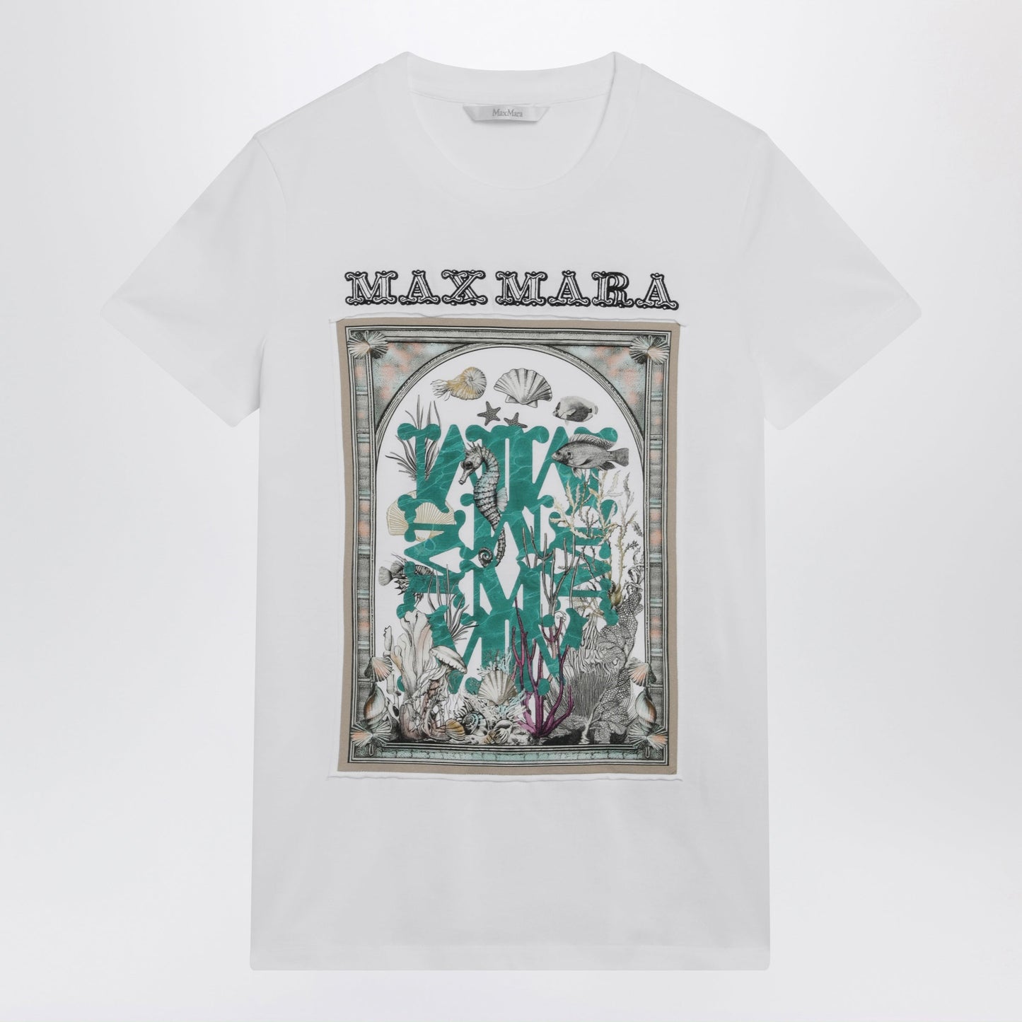 Max Mara Optical White Cotton Jersey T-Shirt With Front Print Women MAX MARA