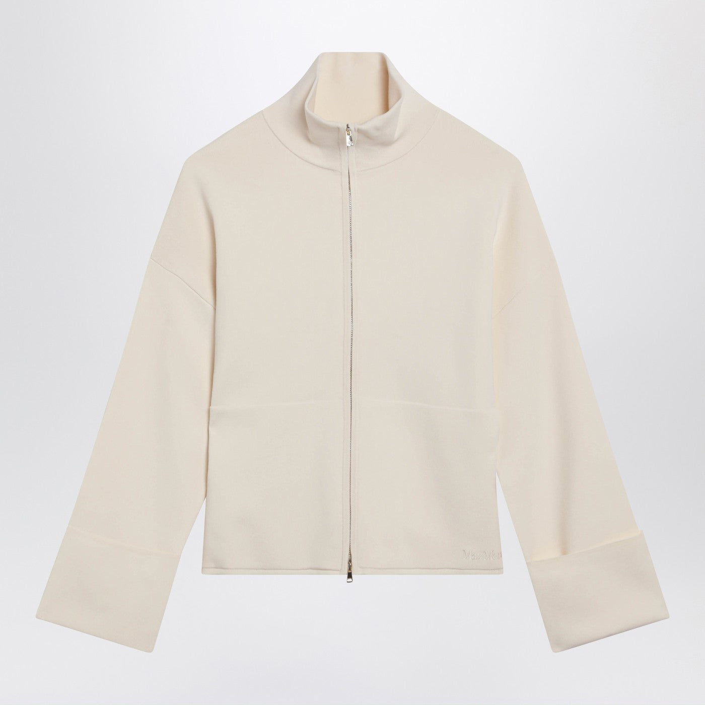 Max Mara Ivory Viscose-Blend Zip-Up Sweatshirt Women MAX MARA