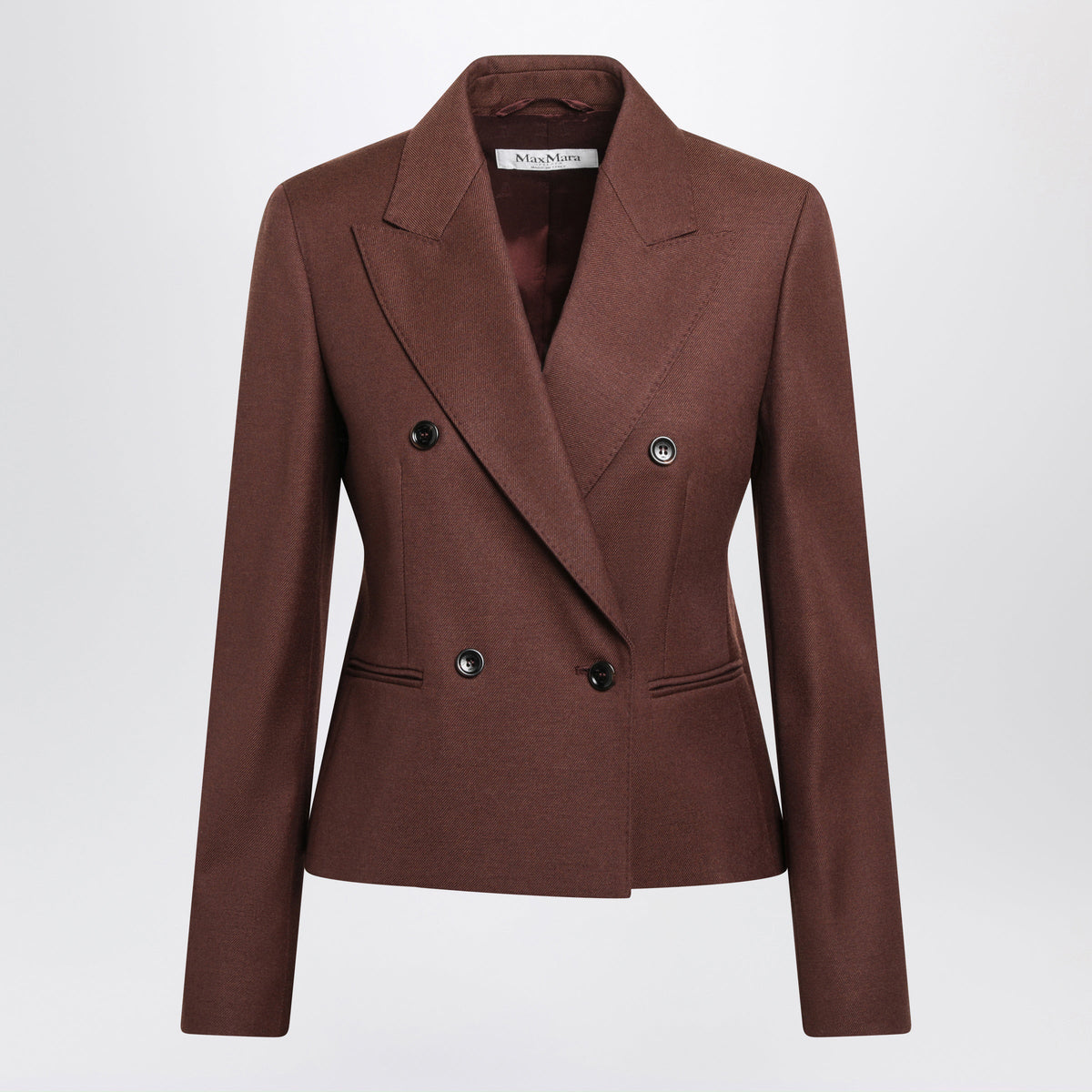 Max Mara Double-Breasted Burnt Denim-Effect Wool Jacket Women MAX MARA