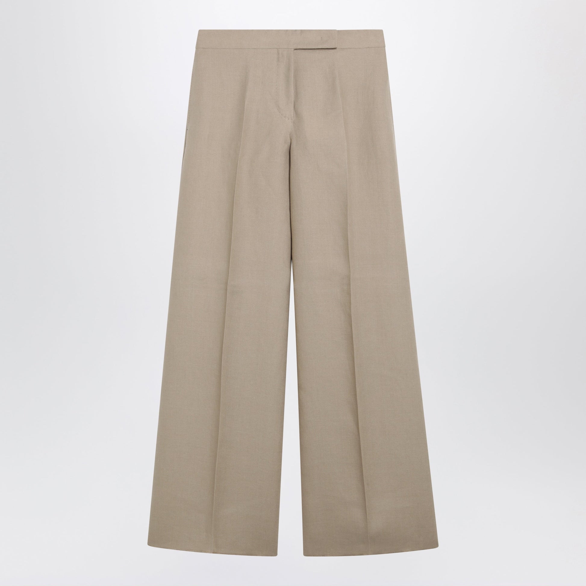 Max Mara Regular-Fit Linen Natte Trousers In Sand Women MAX MARA