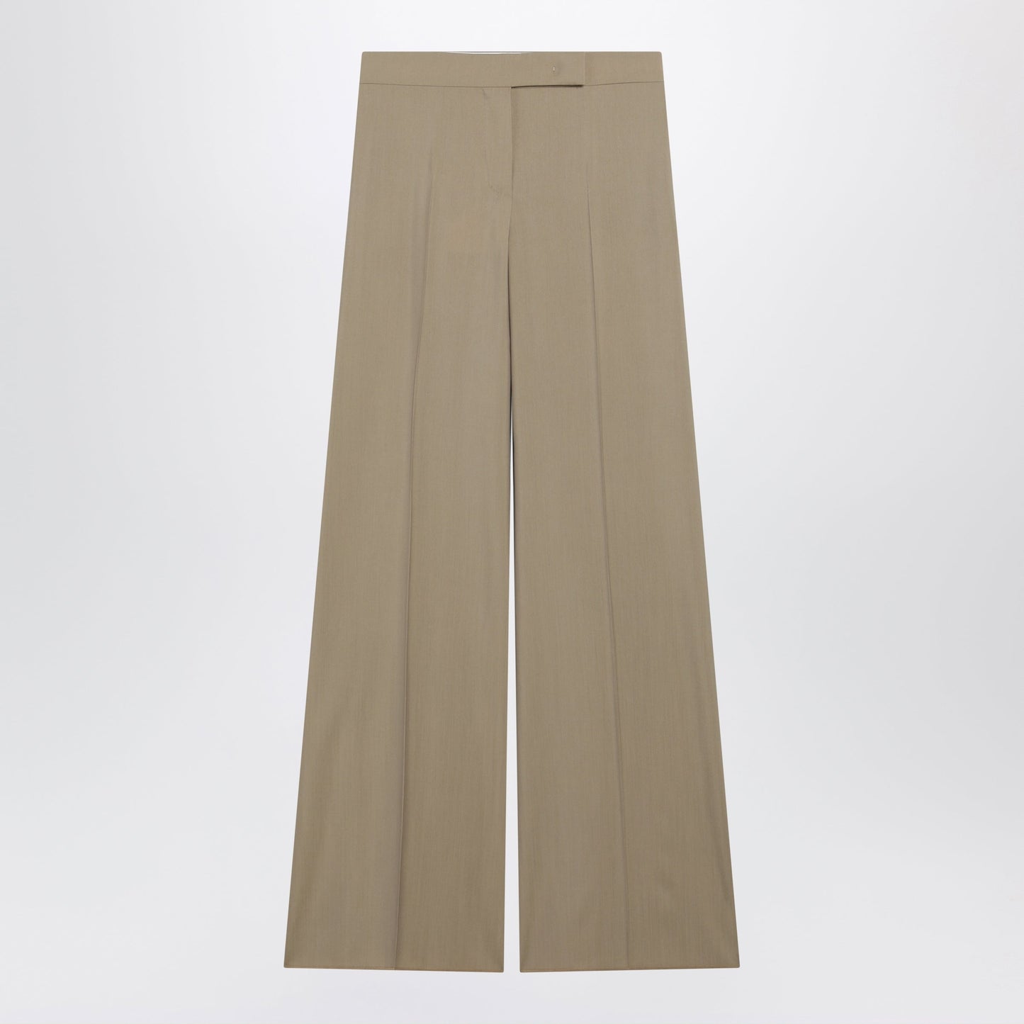 Max Mara Wide-Leg Trousers In Sand-Colored Wool And Silk Poplin Women MAX MARA